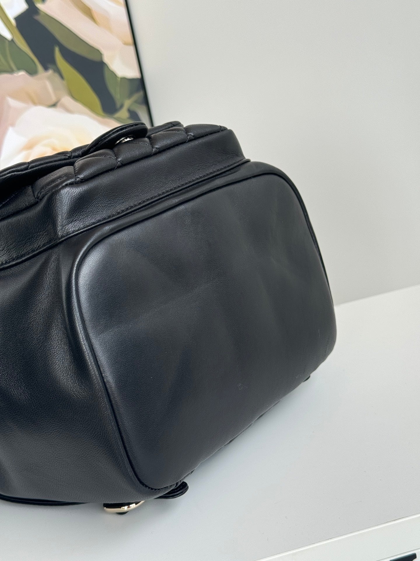 duma backpack 22cm black lambskin light gold hardware mysite