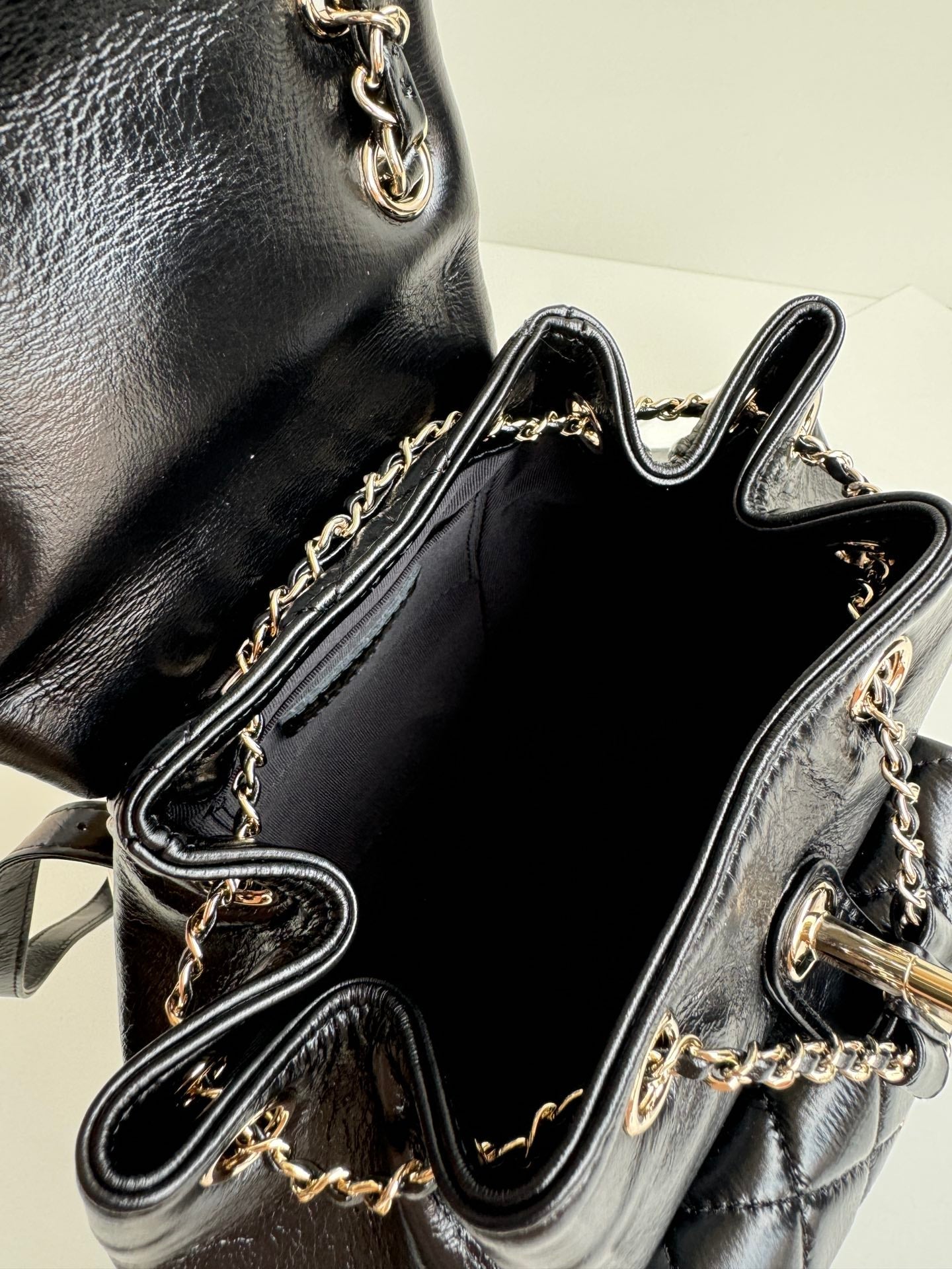 duma backpack 18cm black lambskin light gold hardware mysite