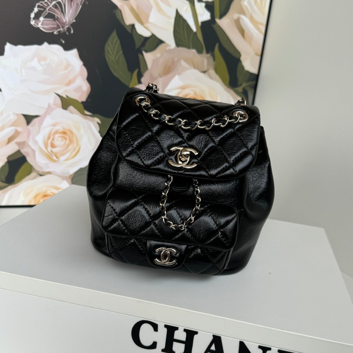 duma backpack 18cm black lambskin light gold hardware mysite