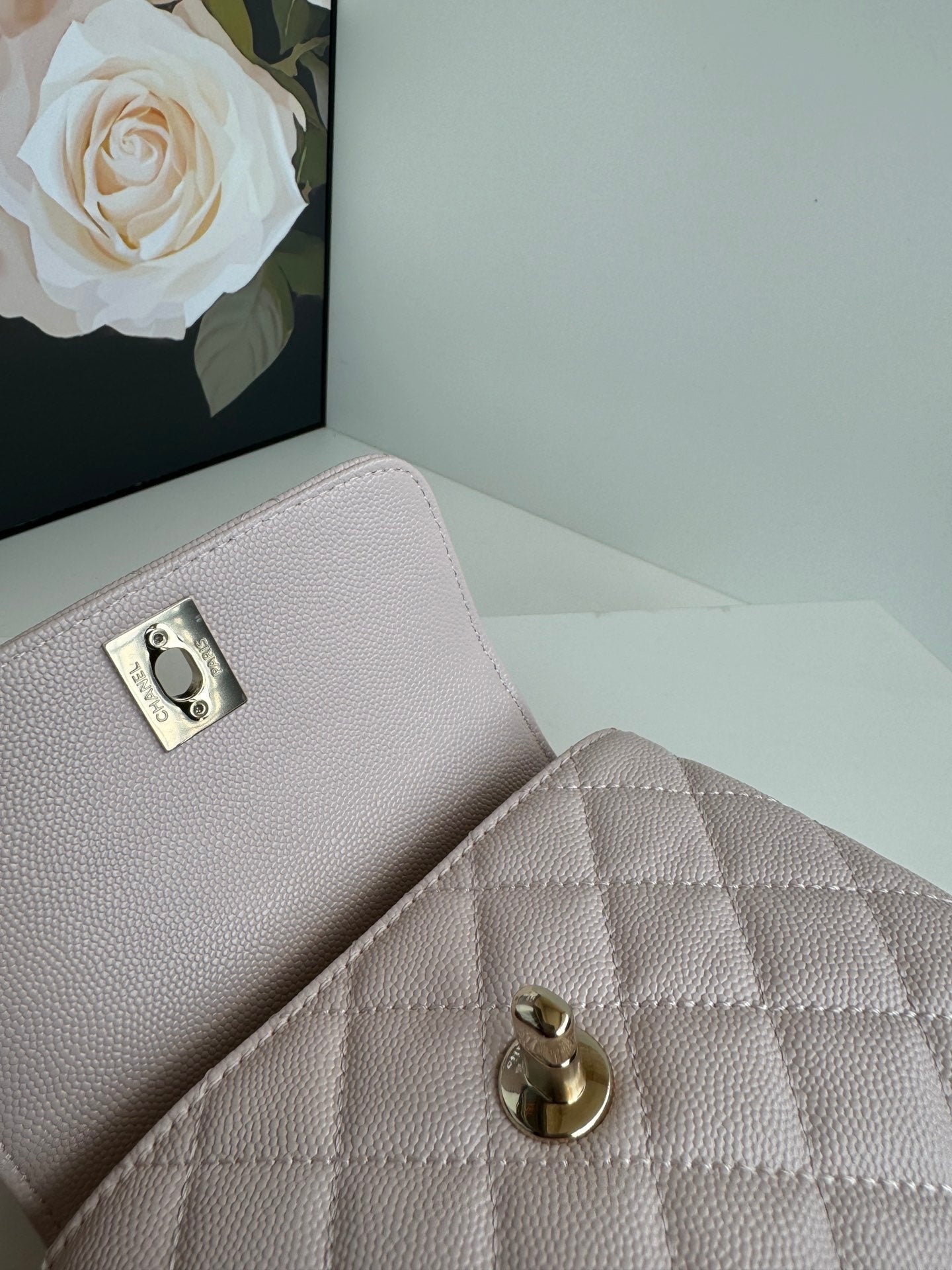 CC 24K Coco Handle Nano 14.5cm Light Pink Grained Calfskin Gold Hardware mysite