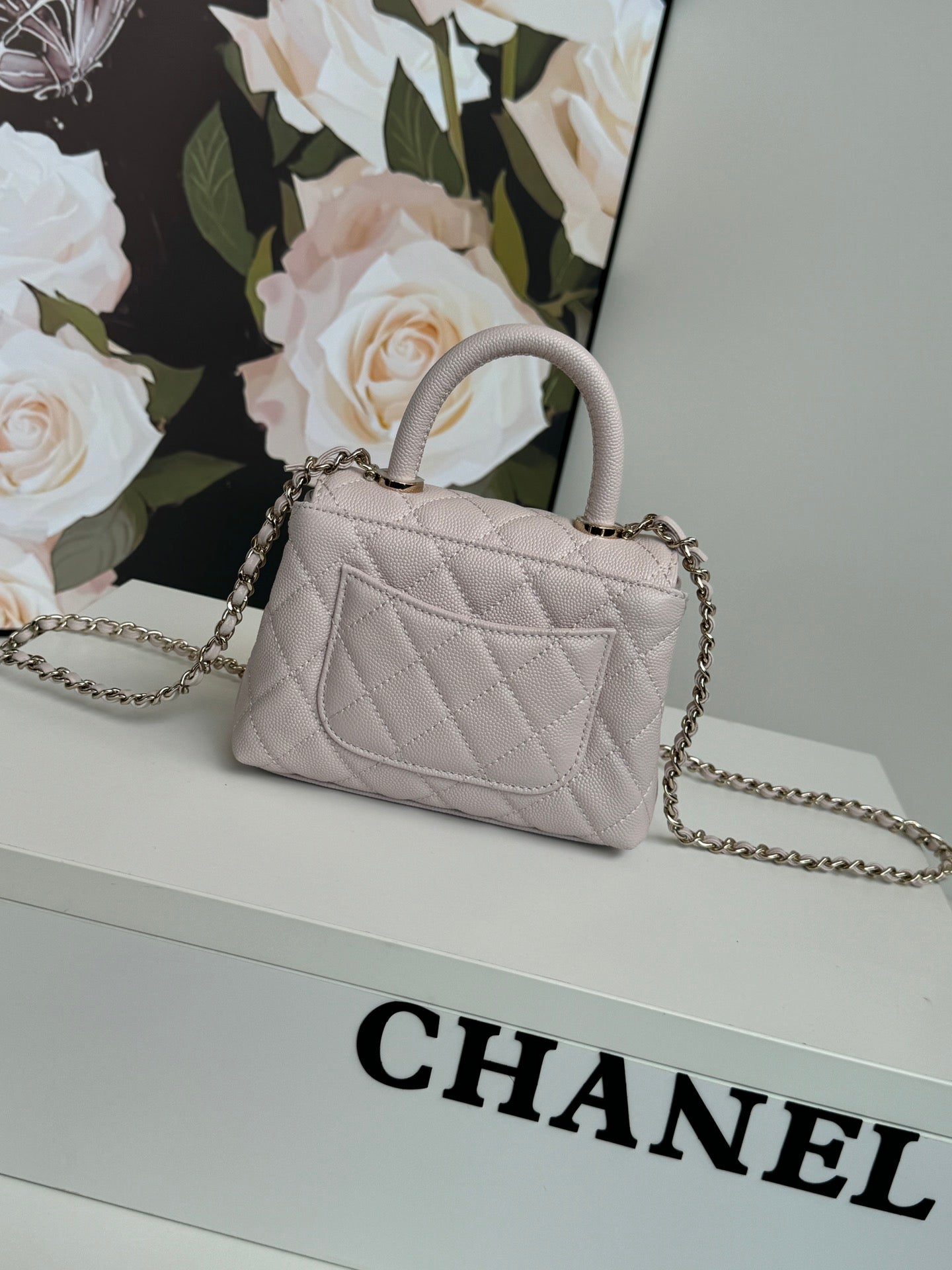 CC 24K Coco Handle Nano 14.5cm Light Pink Grained Calfskin Gold Hardware mysite