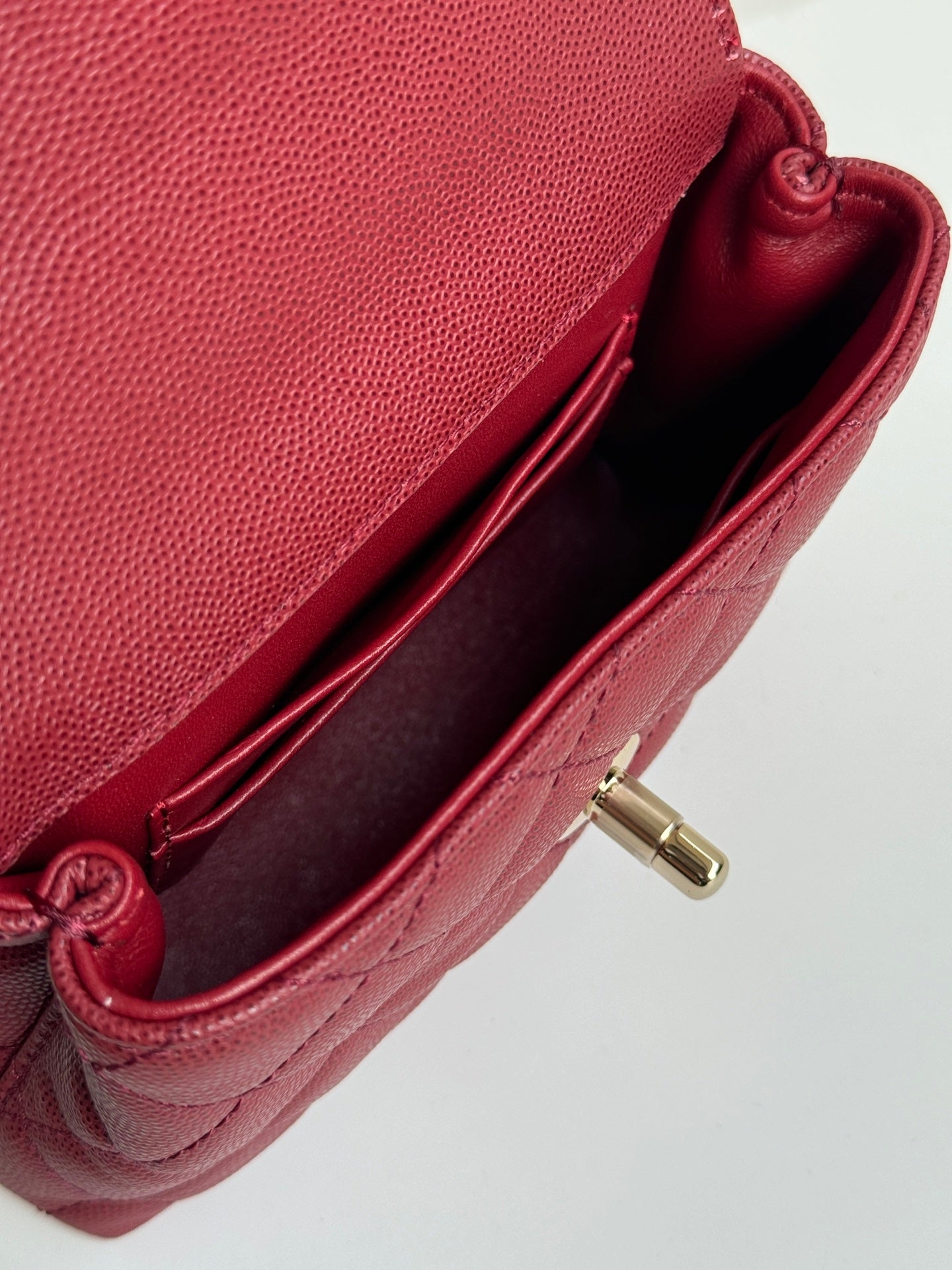 CC 24K Coco Handle Nano 14.5cm Burgundy Grained Calfskin Gold Hardware mysite