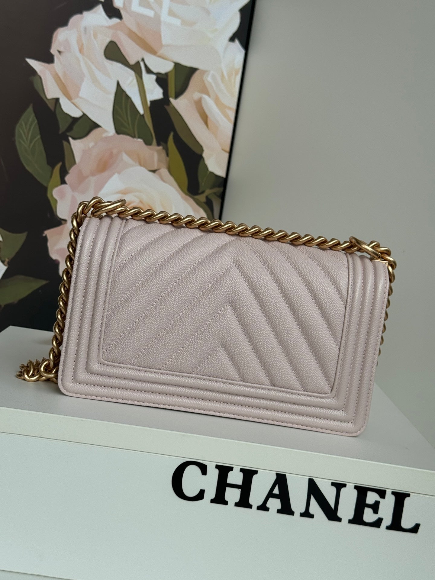 BOY BAG WITH GOLD HARDWARE MEDIUM 25 IN PINK NUDE CALFSKIN mysite