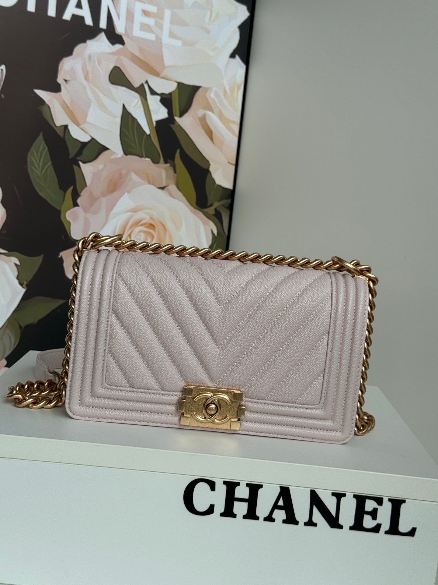 BOY BAG WITH GOLD HARDWARE MEDIUM 25 IN PINK NUDE CALFSKIN mysite