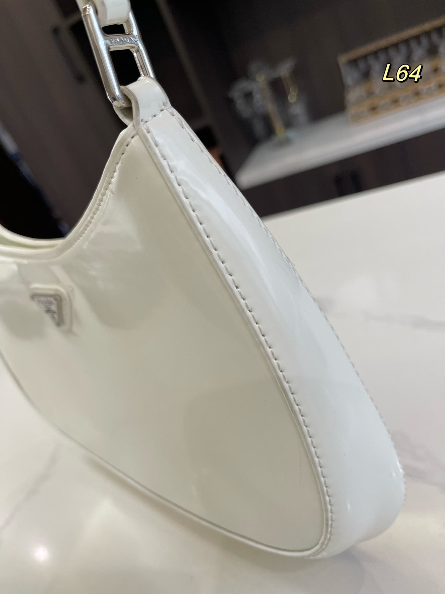 PRA 30 CLEO SHOULDER BAG IN WHITE BRUSHED LEATHER mysite