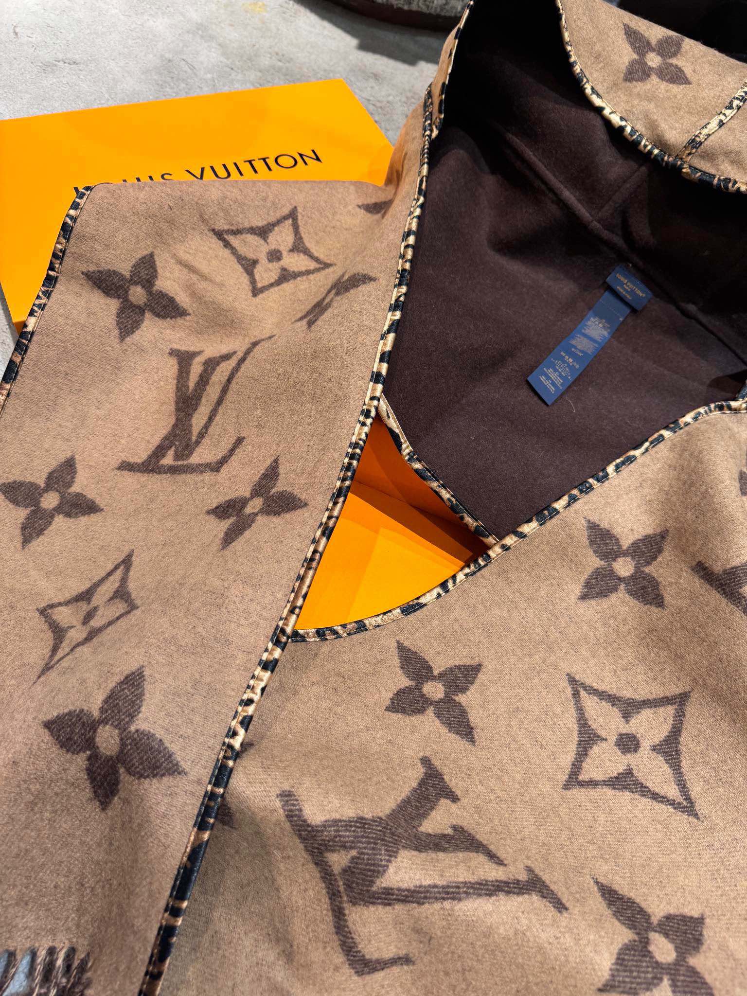 SCARF 196 CM IN COFFEE BROWN LAMBSWOOL AND CASHMERE 393080 mysite