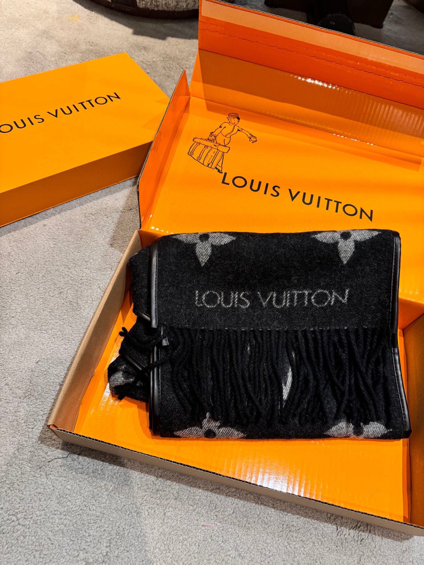 SCARF 196 CM IN BLACK MIX WHITE LAMBSWOOL AND CASHMERE 393081 mysite