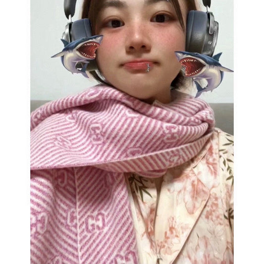 SCARF 180 CM IN LIGHT PINK WOOL 405524 mysite