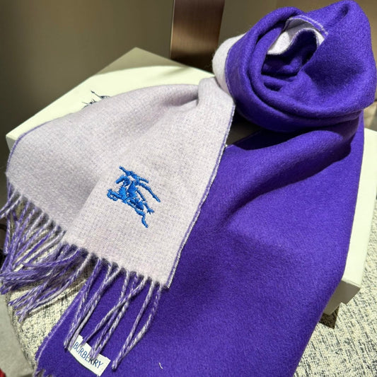 REVERSIBLE SCARF 180 CM IN VIOLET PURPLE CASHMERE 407411 mysite