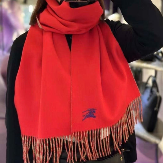 REVERSIBLE SCARF 180 CM IN RED CASHMERE 407413 mysite