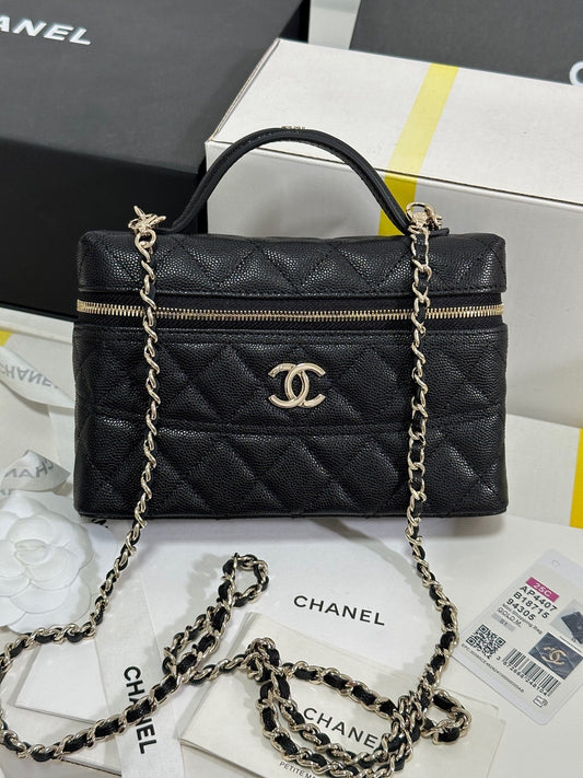 CC 25C Vanity Case 19.5cm Black Calfskin Light GHW 243640 mysite