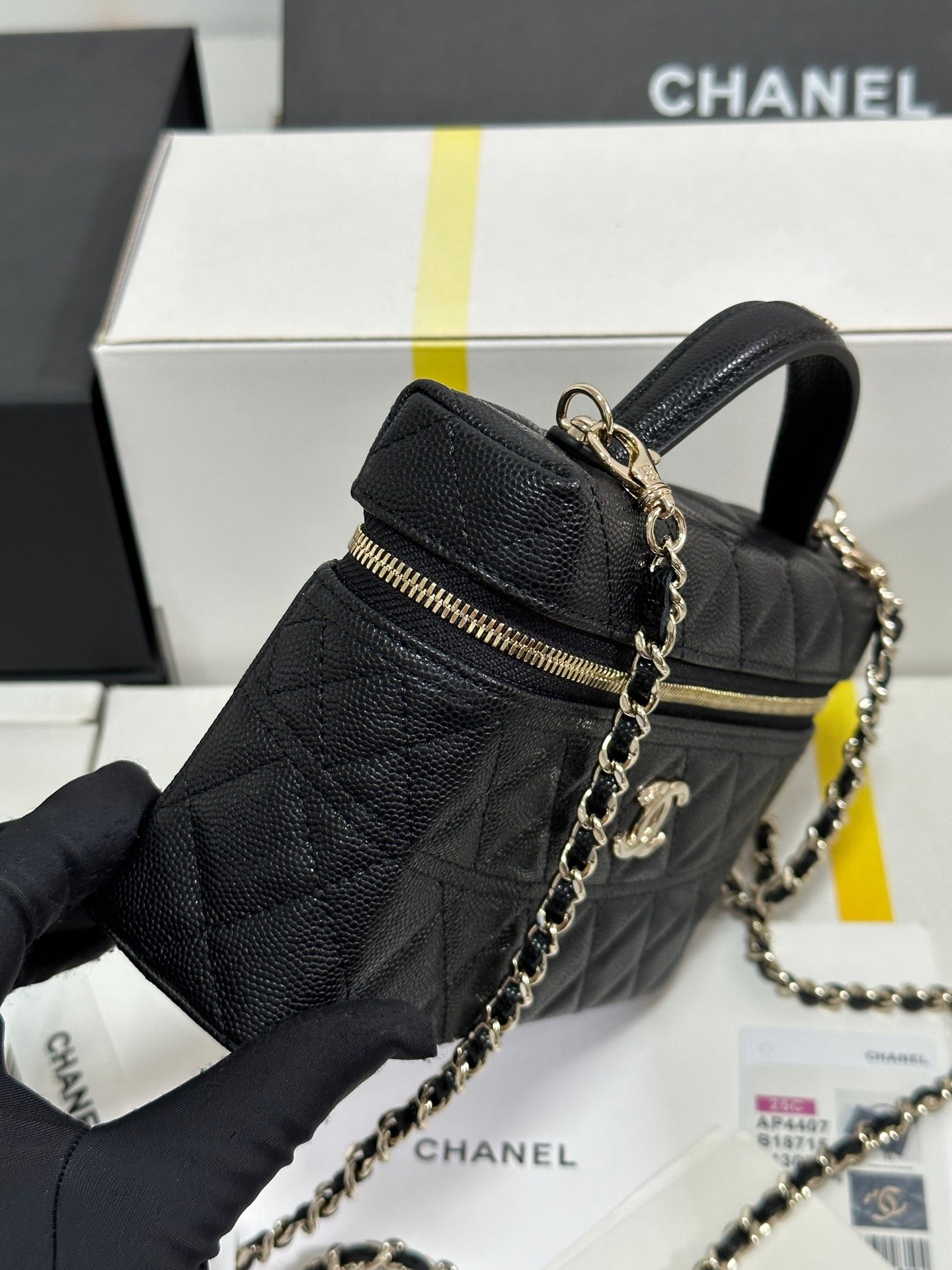 CC 25C Vanity Case 19.5cm Black Calfskin Light GHW 243640 mysite