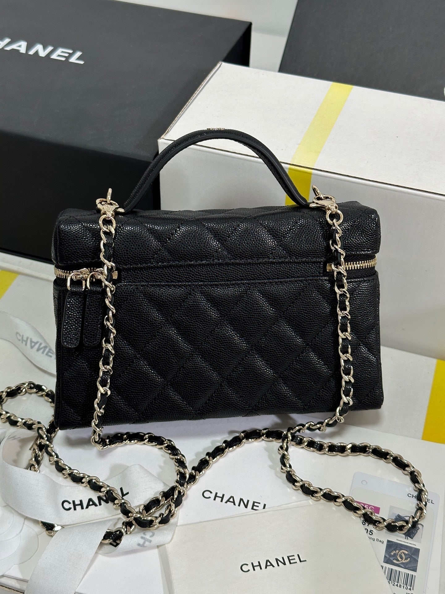 CC 25C Vanity Case 19.5cm Black Calfskin Light GHW 243640 mysite