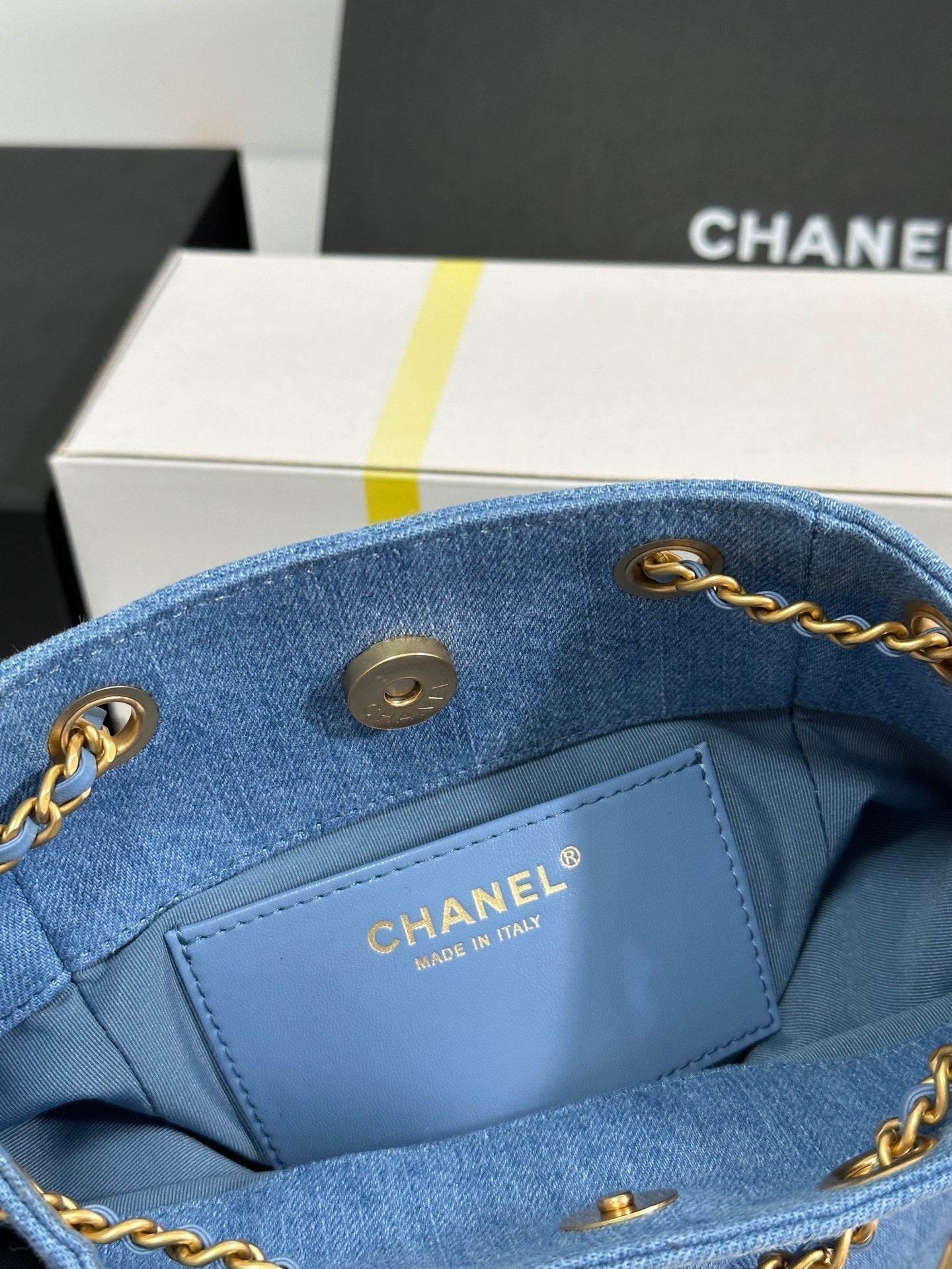 CC 25C Backpack 24.3cm Demin Blue Washed denim Gold Hardware 243645 mysite