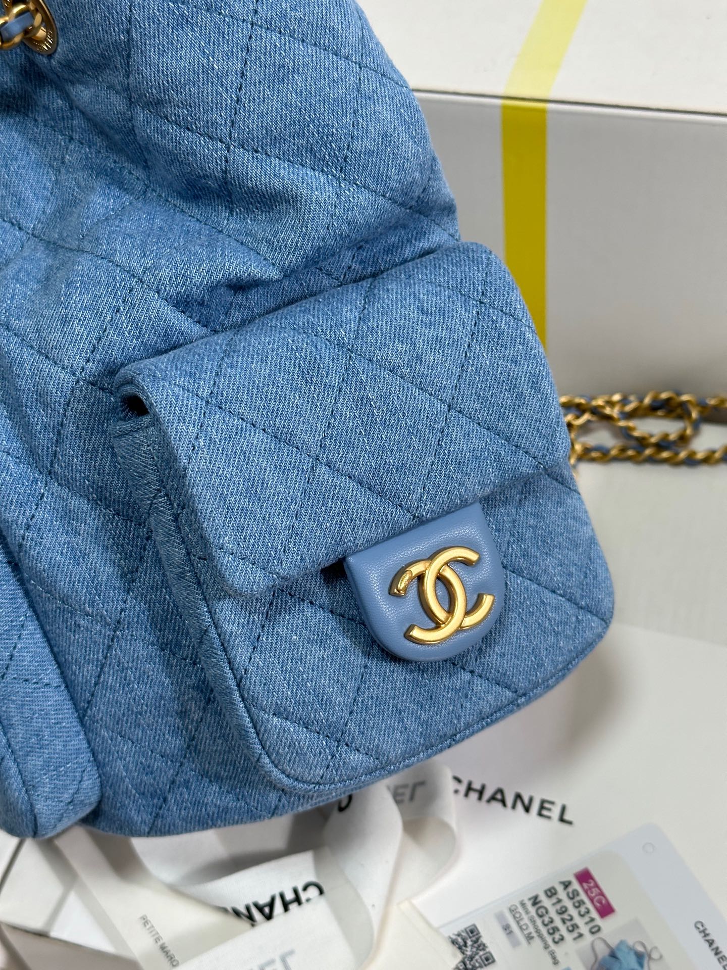 CC 25C Backpack 24.3cm Demin Blue Washed denim Gold Hardware 243645 mysite