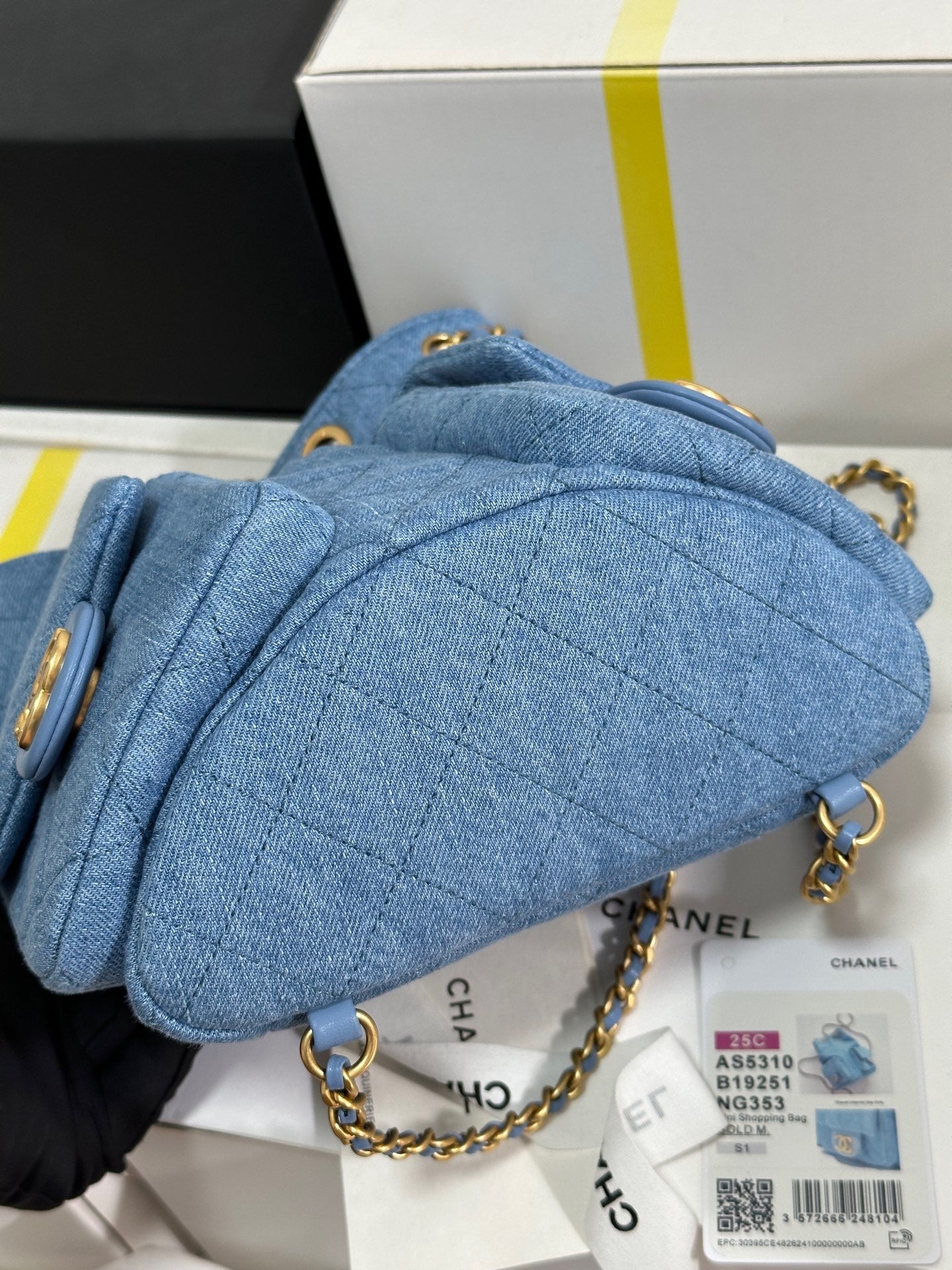 CC 25C Backpack 24.3cm Demin Blue Washed denim Gold Hardware 243645 mysite