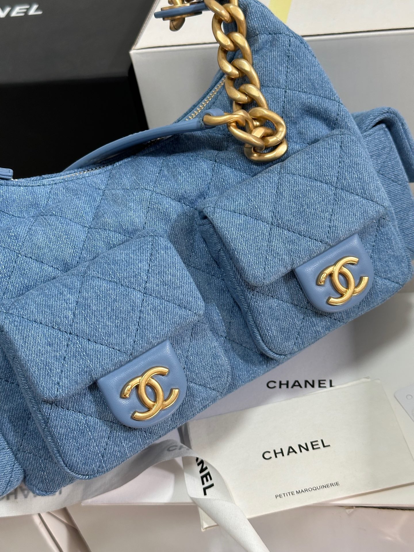 CC 25C Hobo 31cm Baby Blue Demin Gold Hardware 243565 mysite