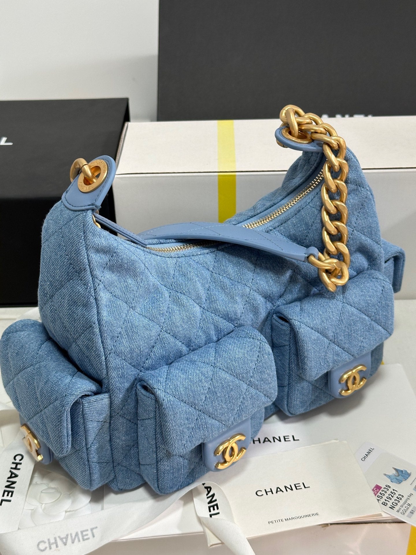 CC 25C Hobo 31cm Baby Blue Demin Gold Hardware 243565 mysite