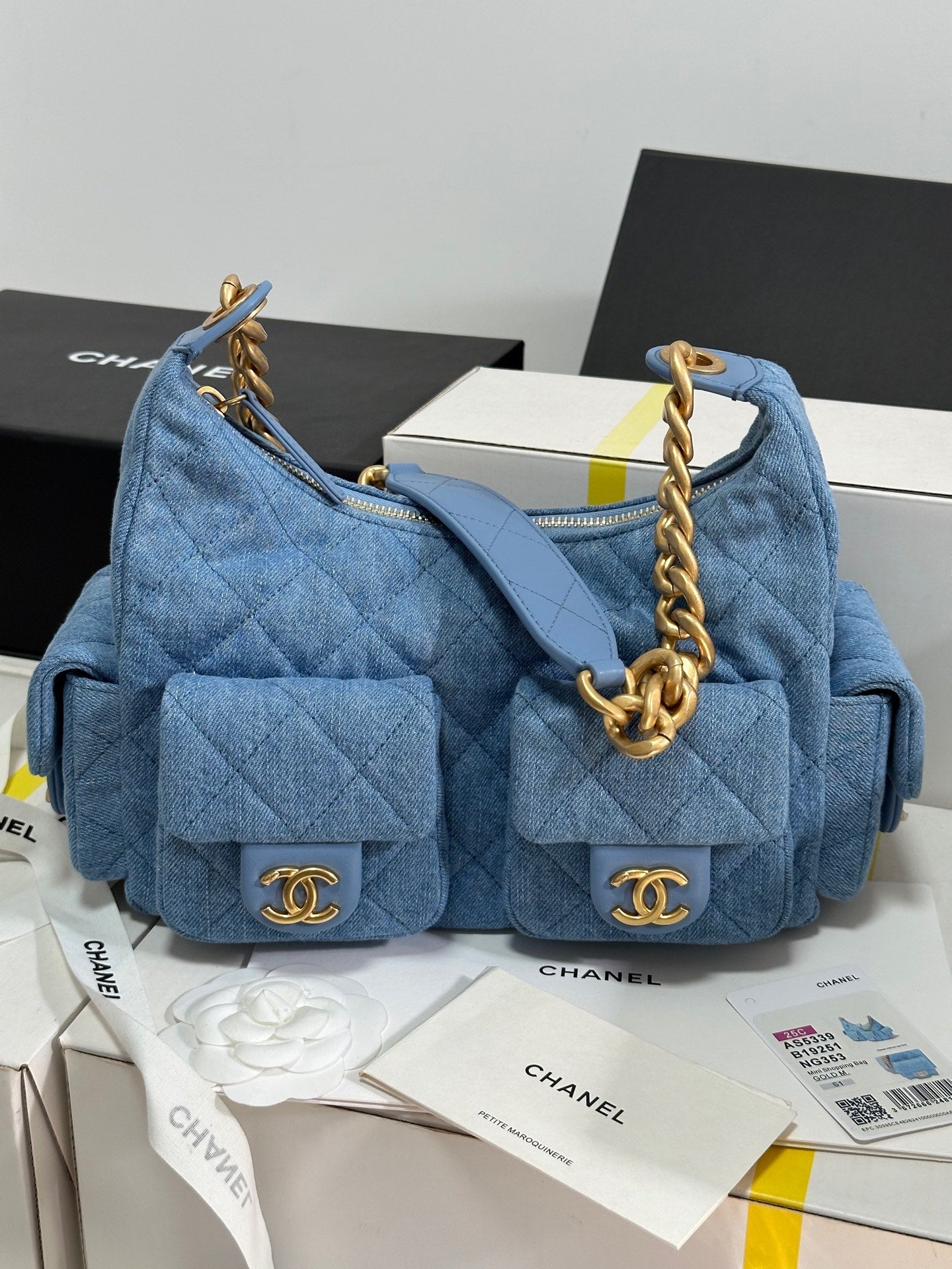CC 25C Hobo 31cm Baby Blue Demin Gold Hardware 243565 mysite