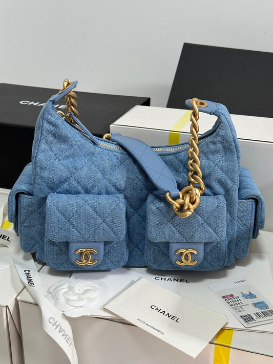 CC 25C Hobo 31cm Baby Blue Demin Gold Hardware 243565 mysite