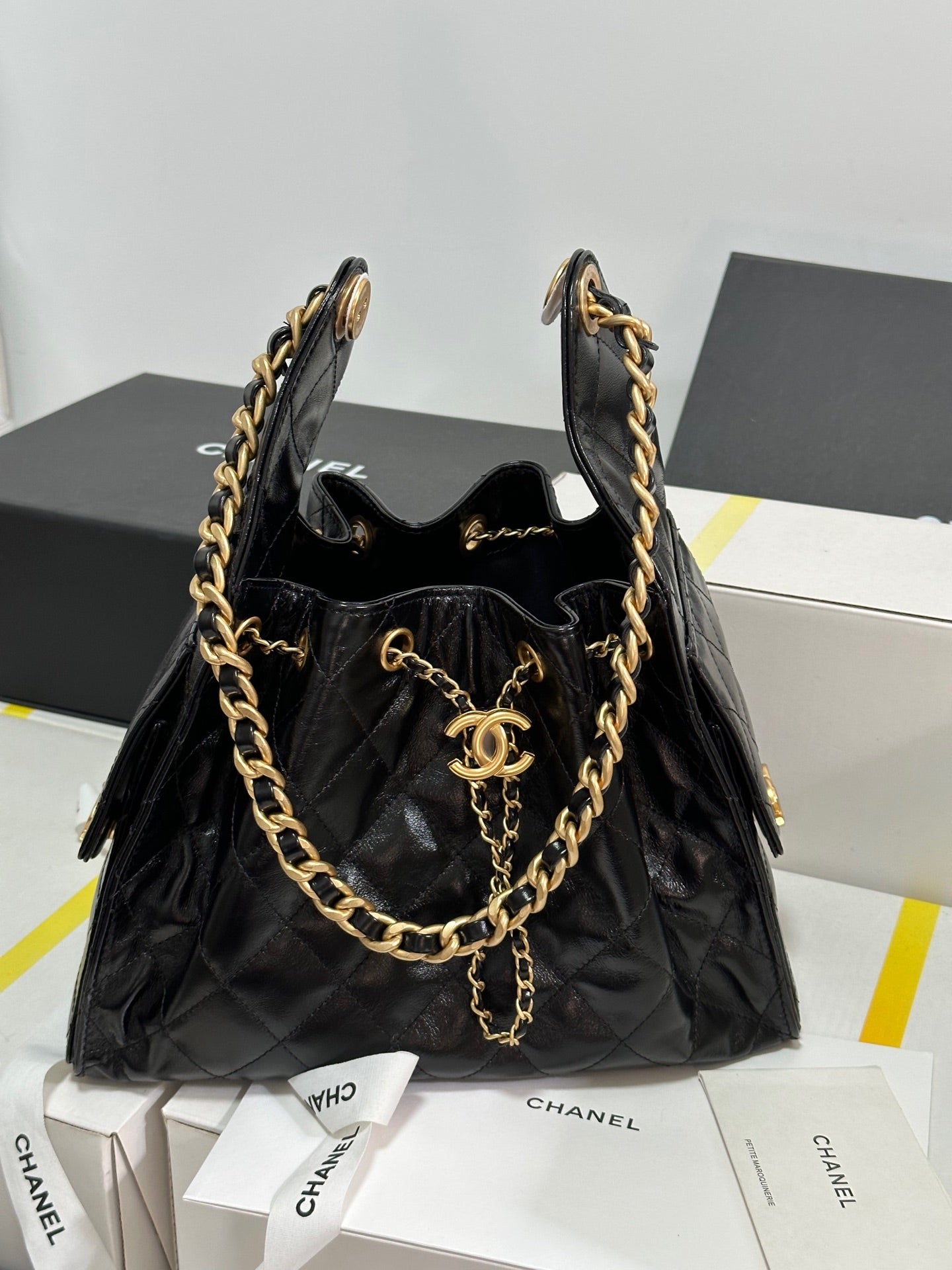 CC 25C Hobo Bag 30cm Black Lambskin mysite
