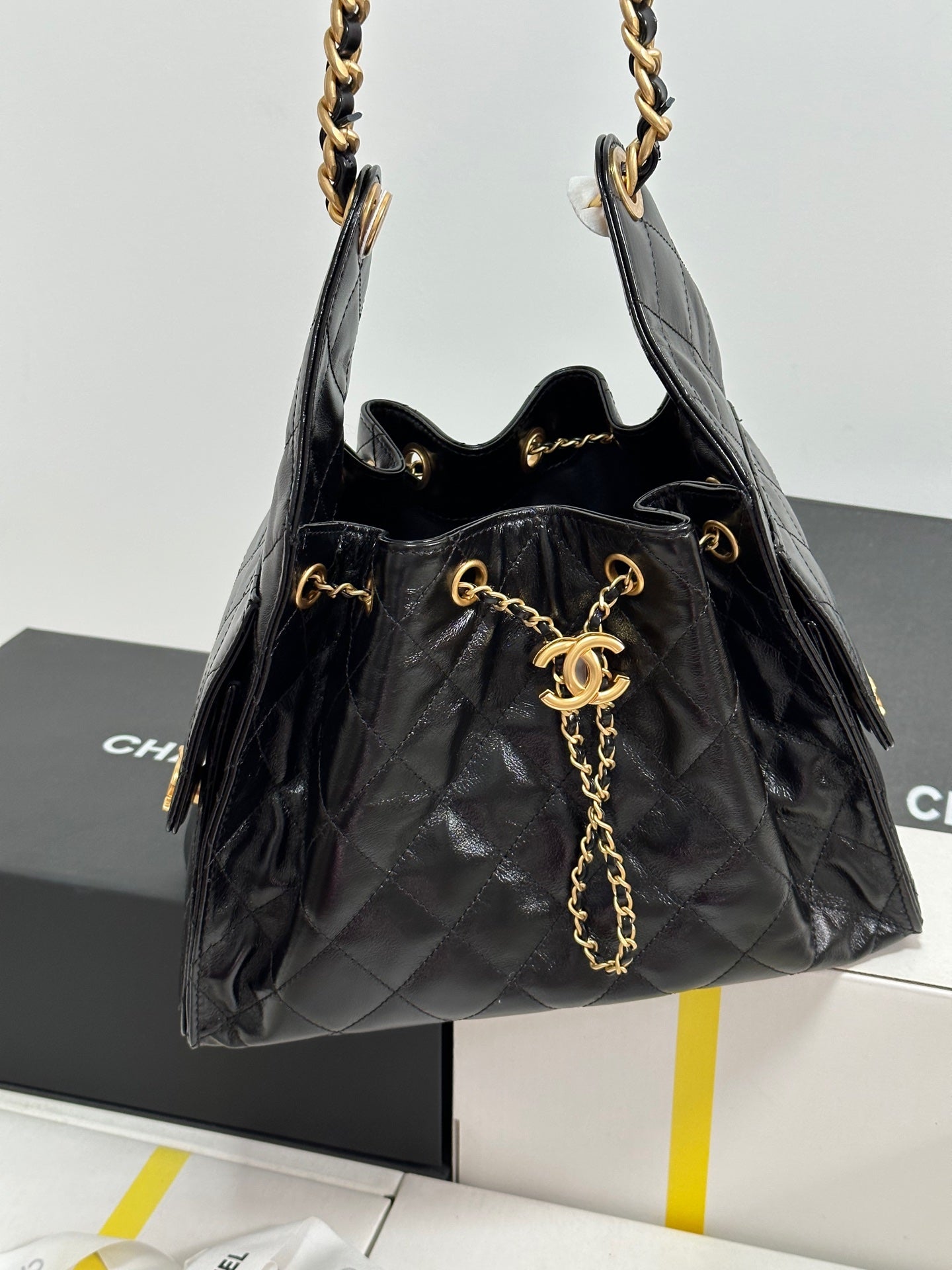 CC 25C Hobo Bag 30cm Black Lambskin mysite
