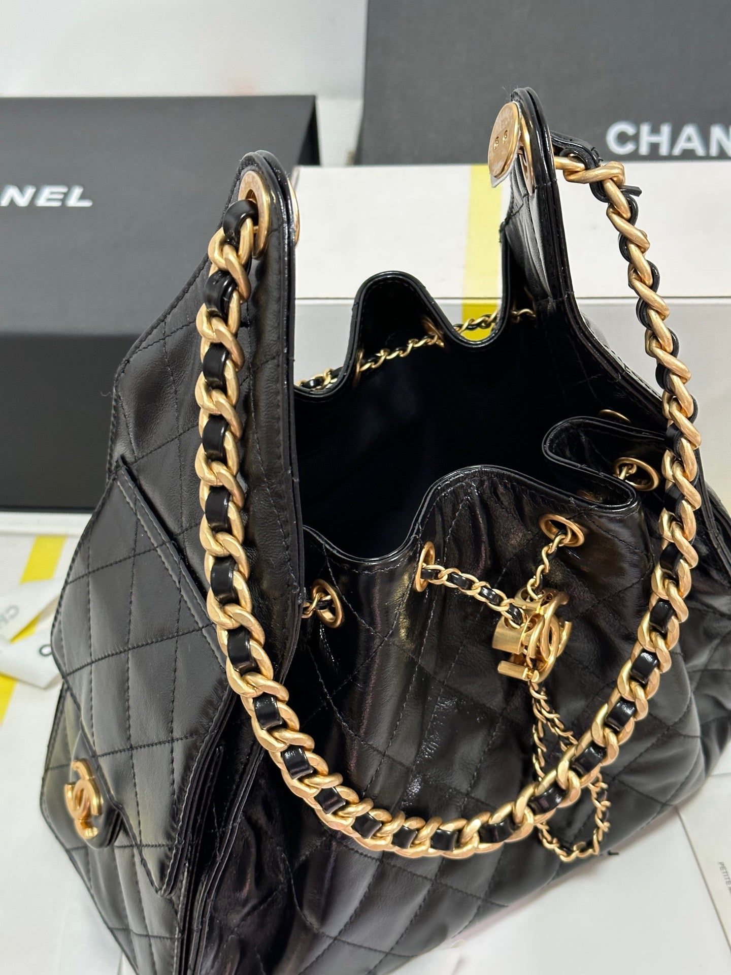 CC 25C Hobo Bag 30cm Black Lambskin mysite
