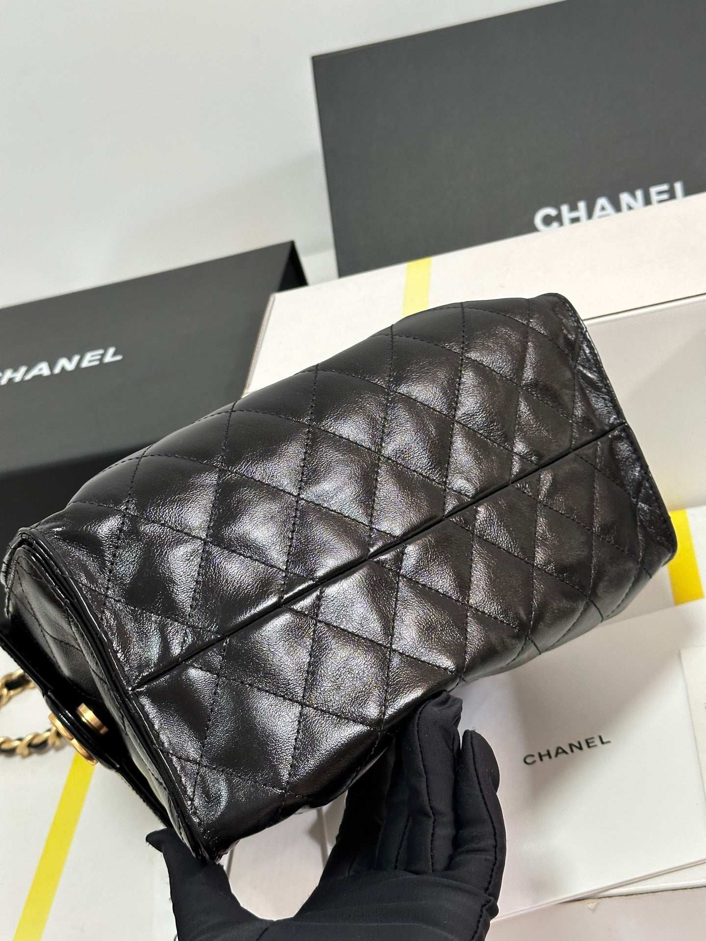 CC 25C Hobo Bag 30cm Black Lambskin mysite