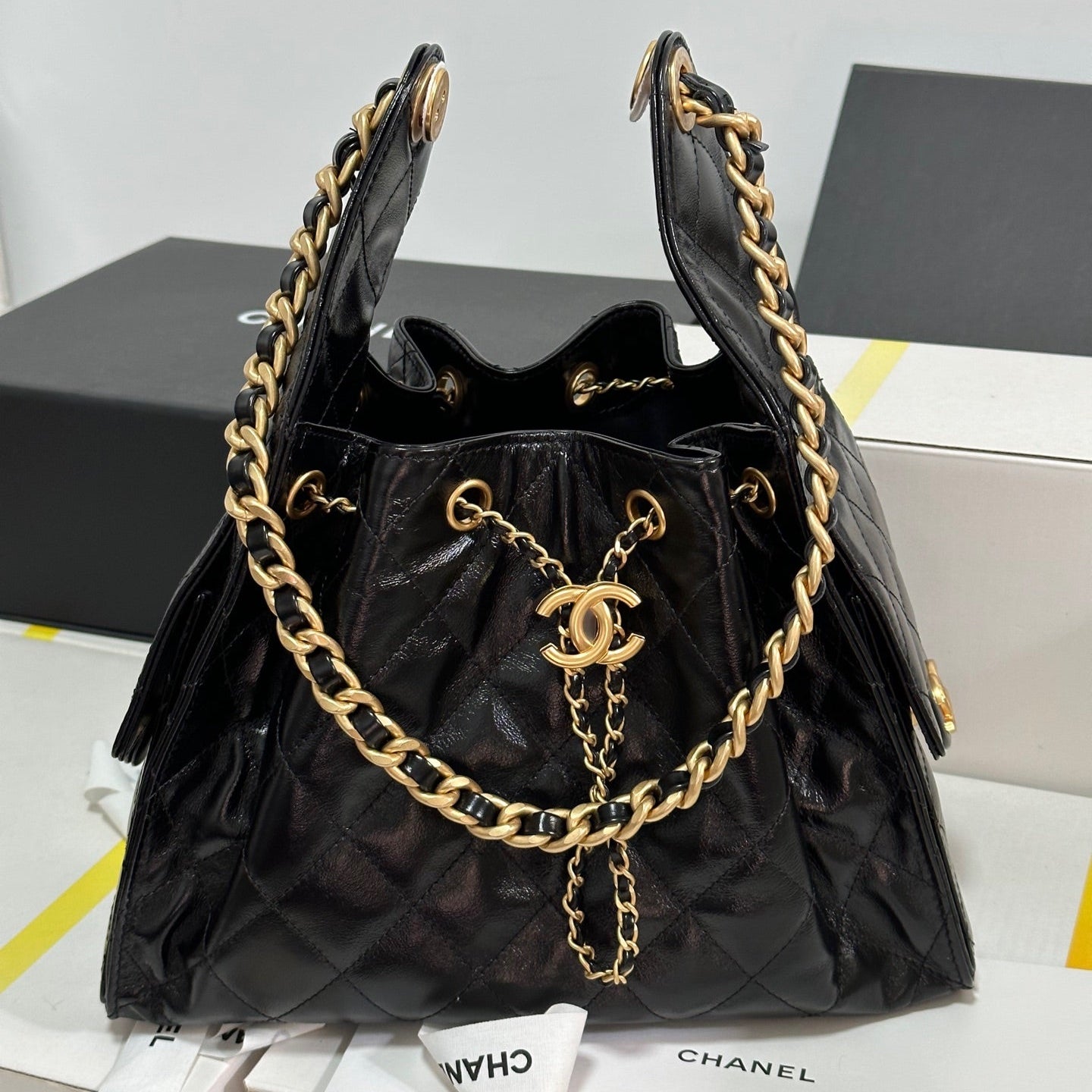 CC 25C Hobo Bag 30cm Black Lambskin mysite