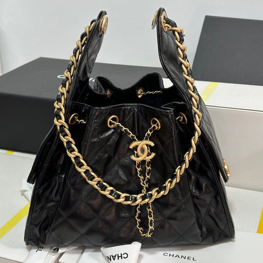 CC 25C Hobo Bag 30cm Black Lambskin mysite