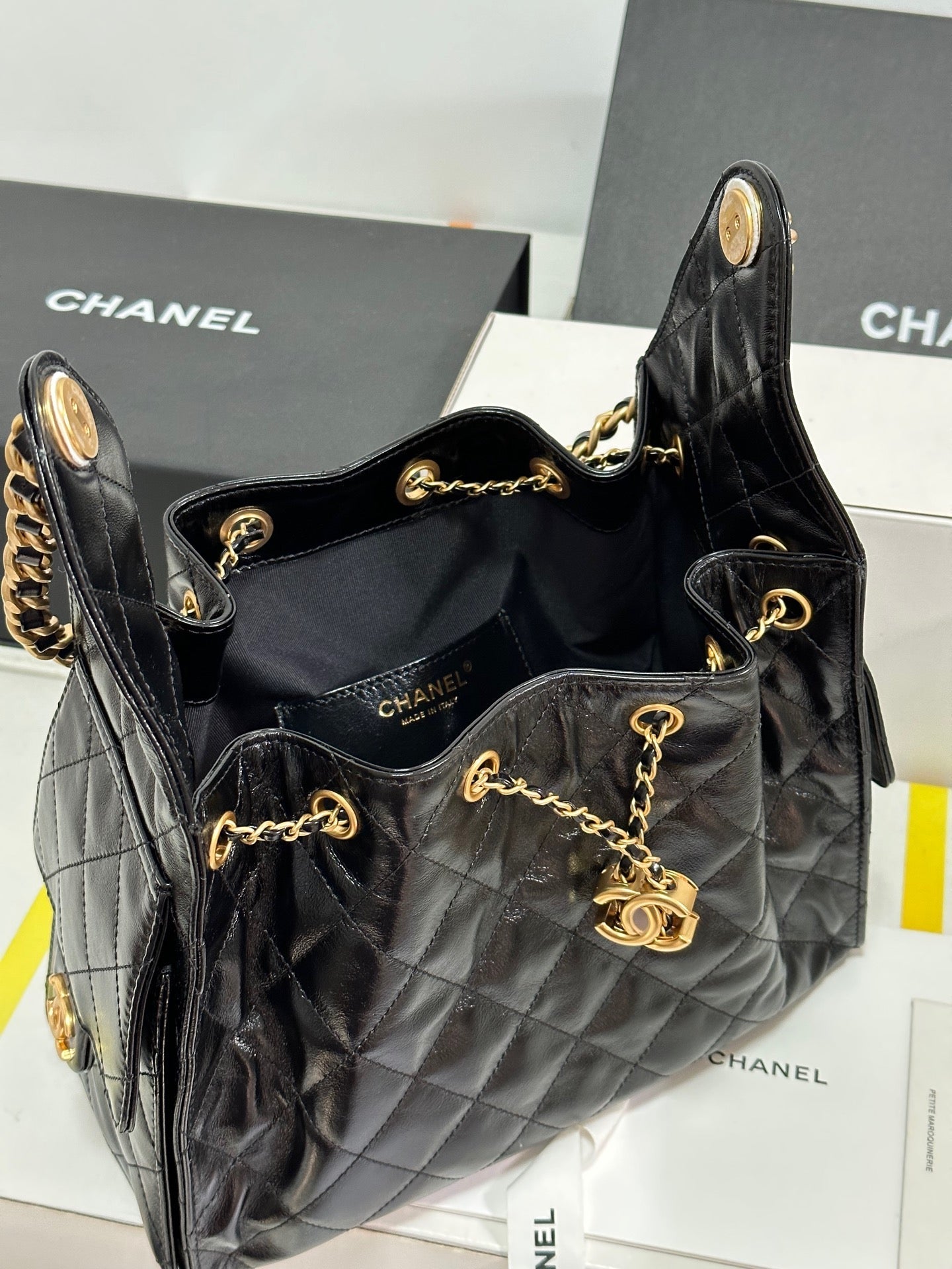 CC 25C Hobo Bag 30cm Black Lambskin mysite