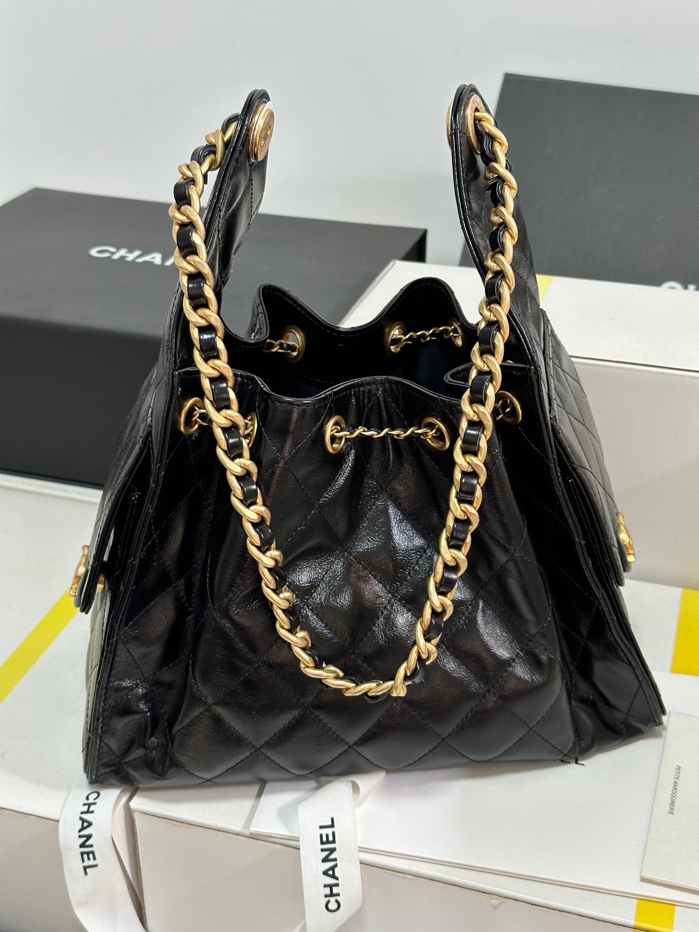 CC 25C Hobo Bag 30cm Black Lambskin mysite