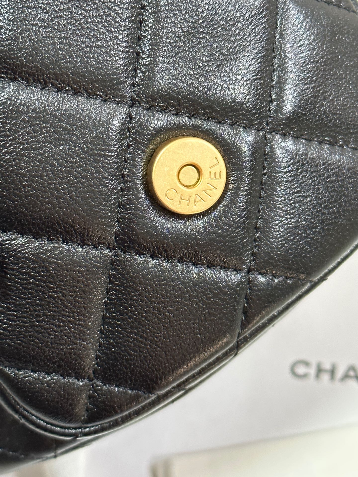 CC 25C Backpack 24.3cm Black Genuine Lambskin Gold Hardware243672 mysite