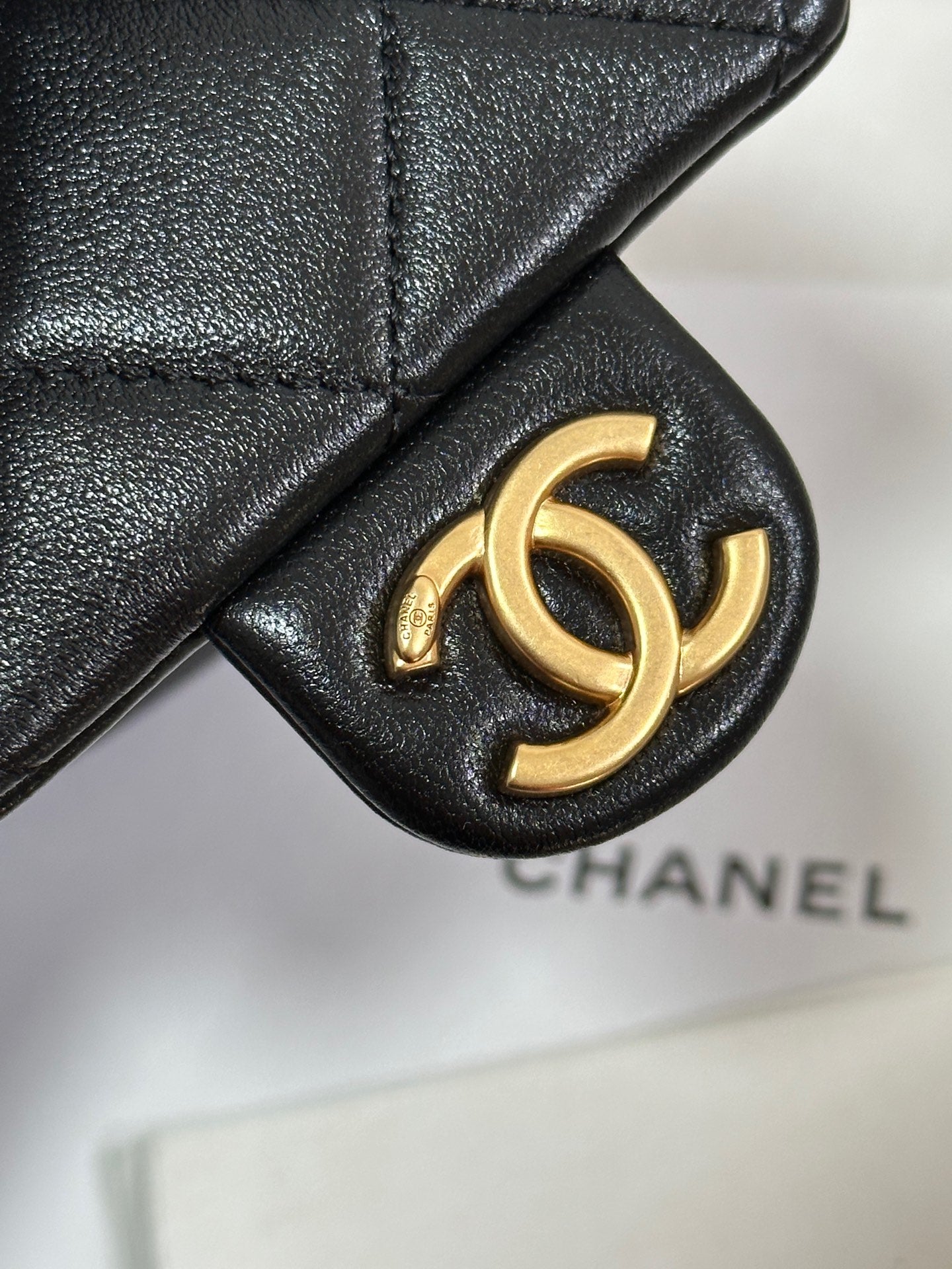 CC 25C Backpack 24.3cm Black Genuine Lambskin Gold Hardware243672 mysite