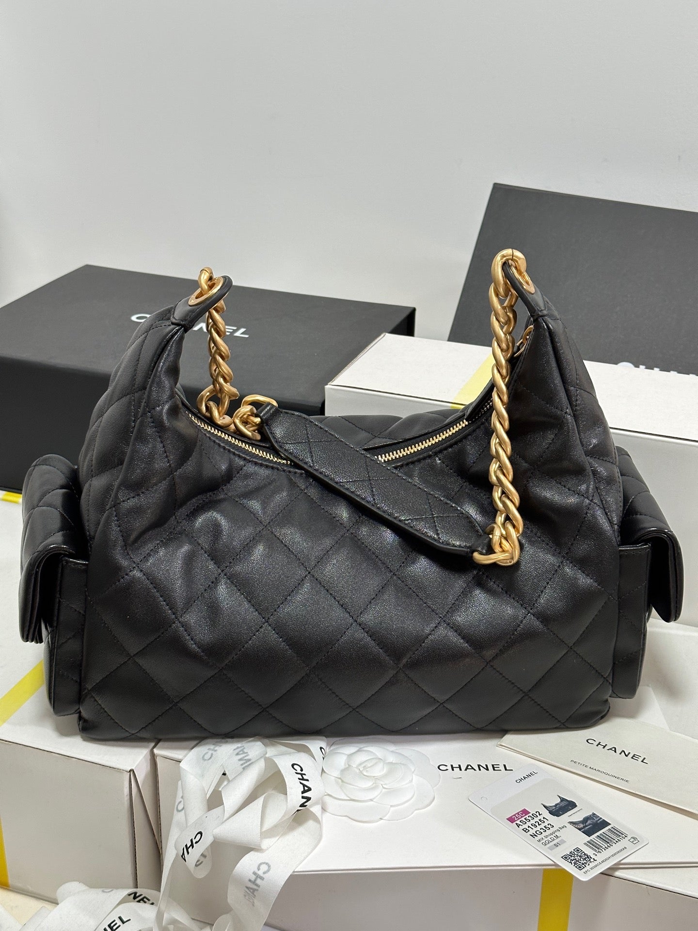 CC 25C Hobo 35cm Black Lambskin Gold Hardware 243536 mysite