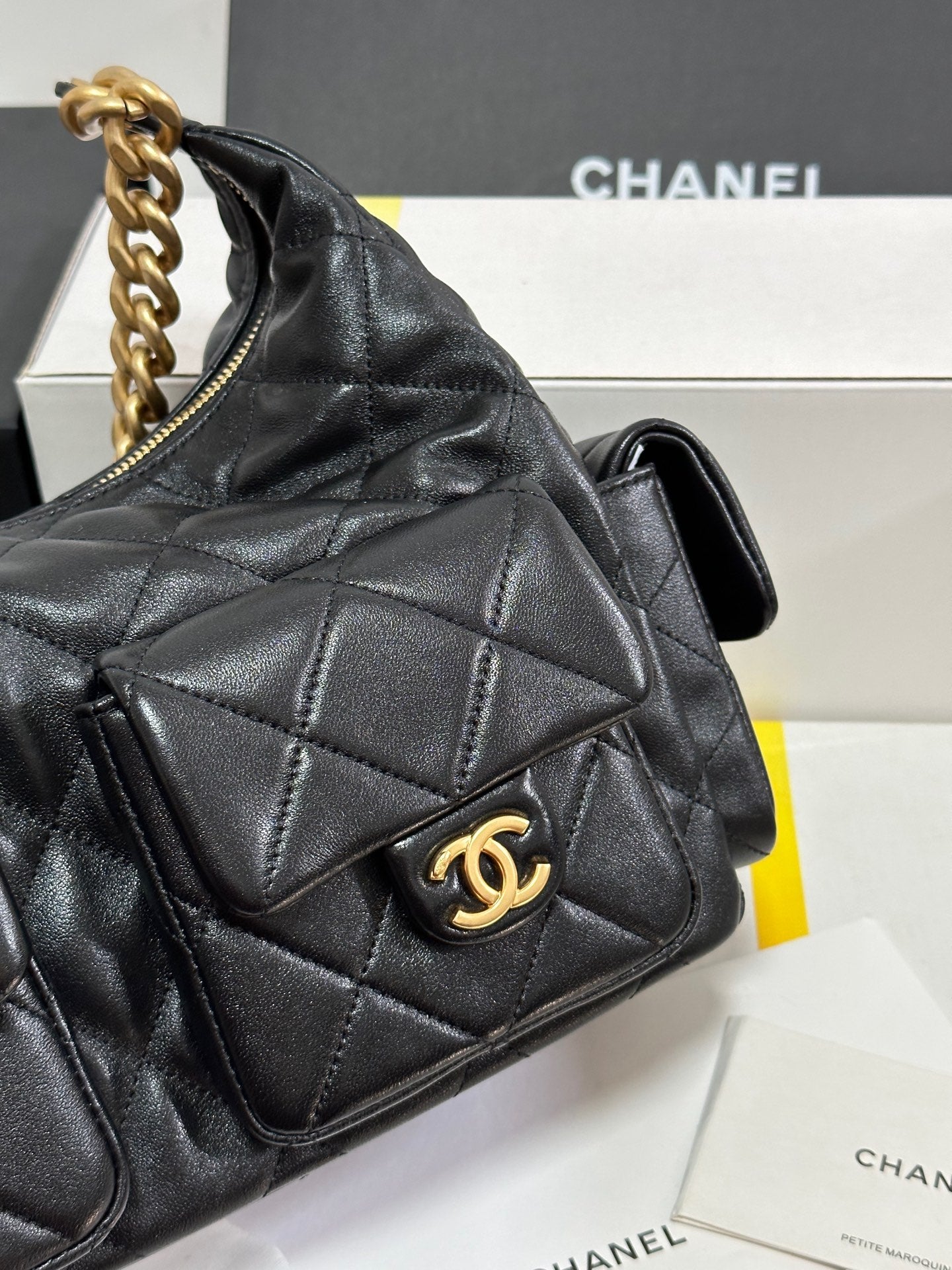 CC 25C Hobo 35cm Black Lambskin Gold Hardware 243536 mysite