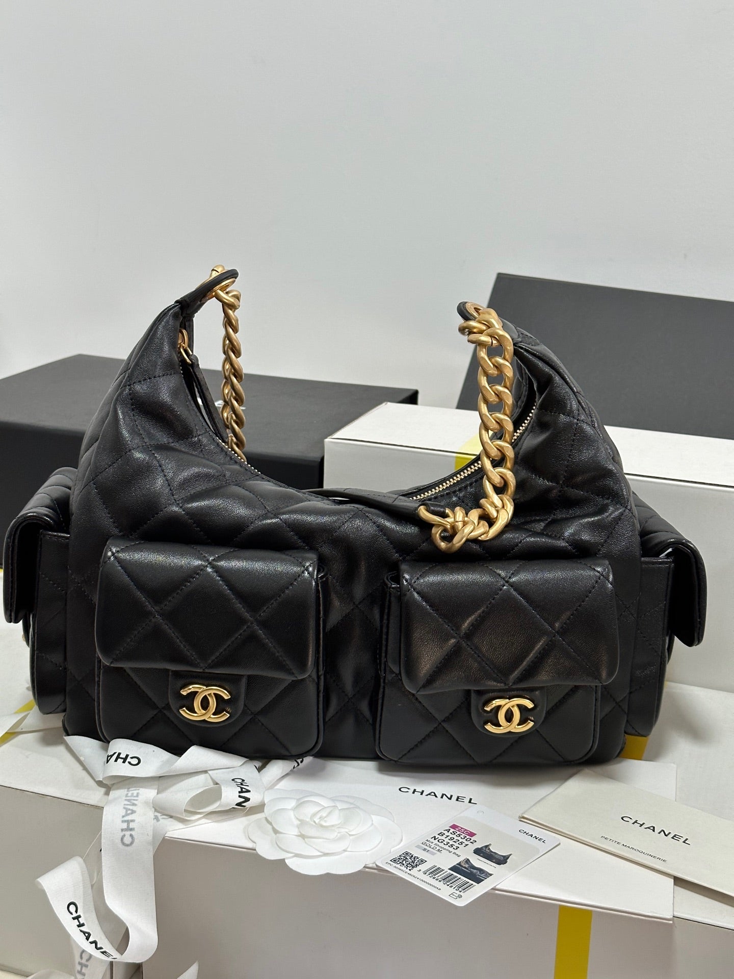 CC 25C Hobo 35cm Black Lambskin Gold Hardware 243536 mysite