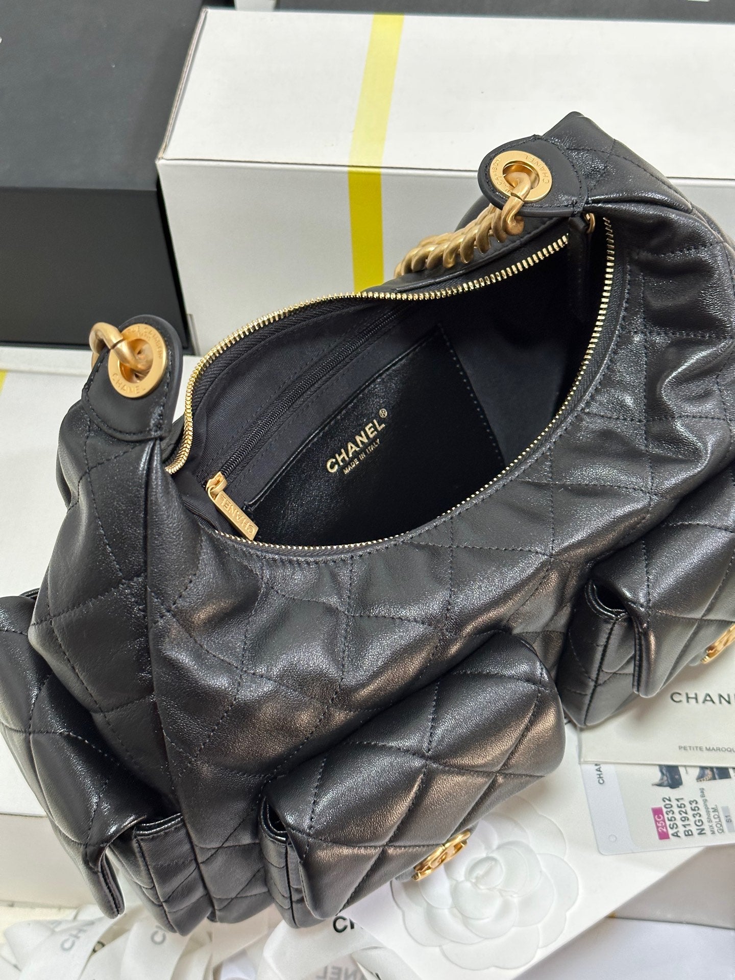 CC 25C Hobo 35cm Black Lambskin Gold Hardware 243536 mysite