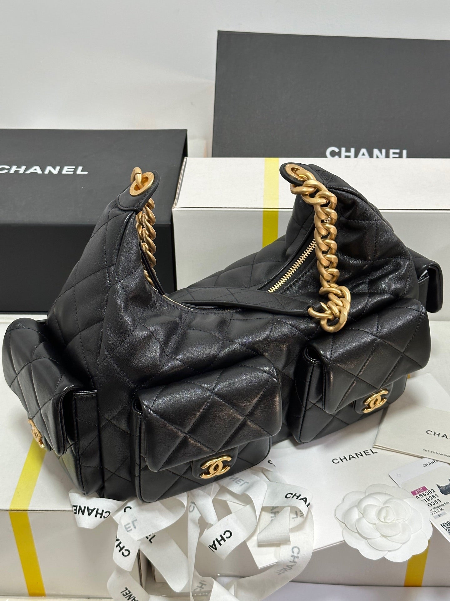 CC 25C Hobo 35cm Black Lambskin Gold Hardware 243536 mysite