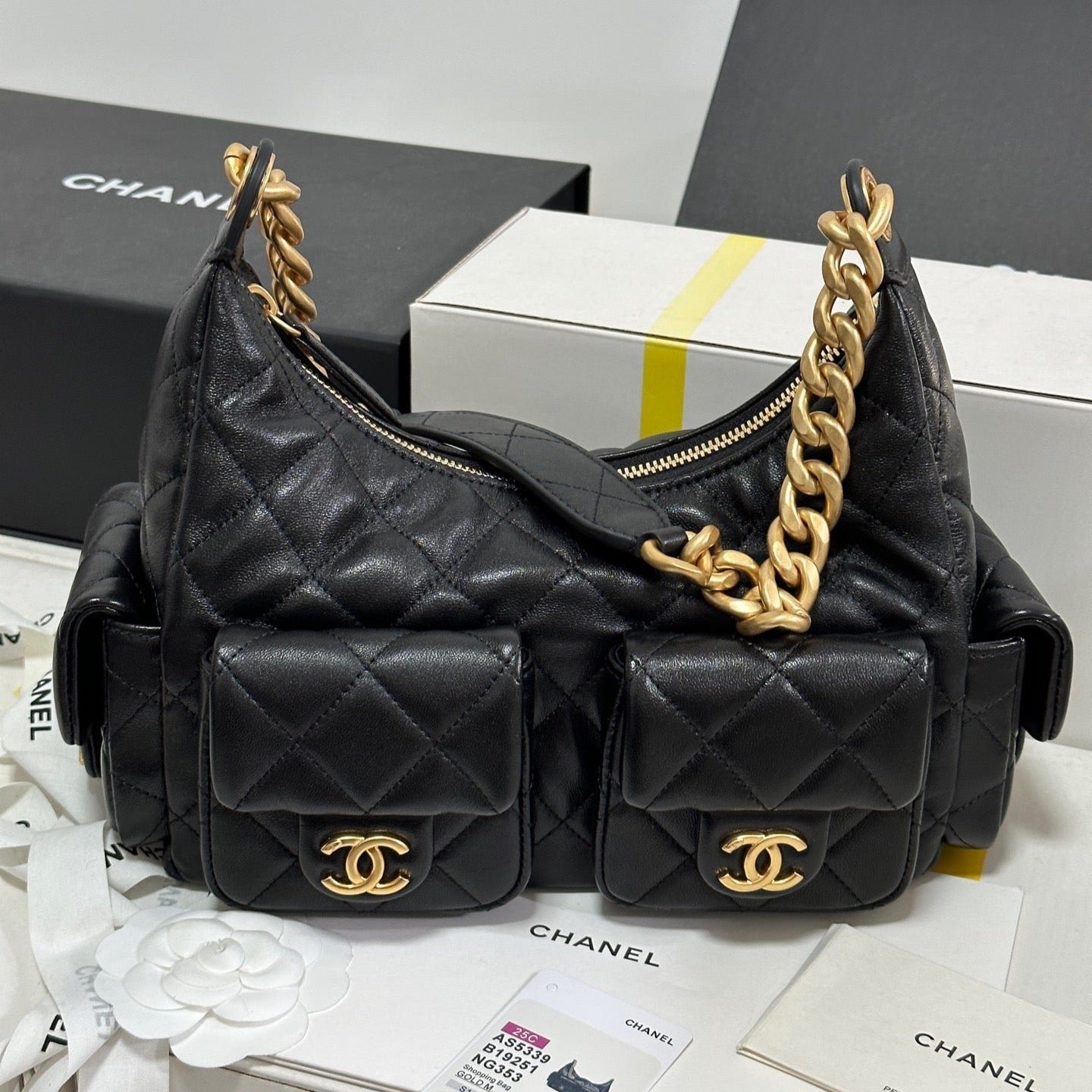 CC 25C Hobo 31cm Black Lambskin Gold Hardware 243540 mysite