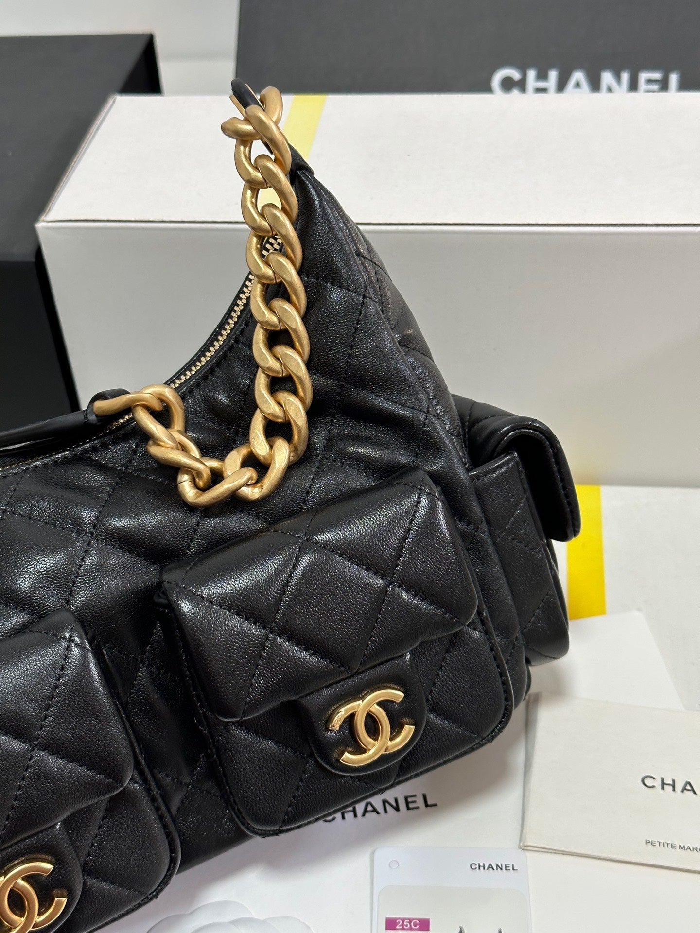 CC 25C Hobo 31cm Black Lambskin Gold Hardware 243540 mysite