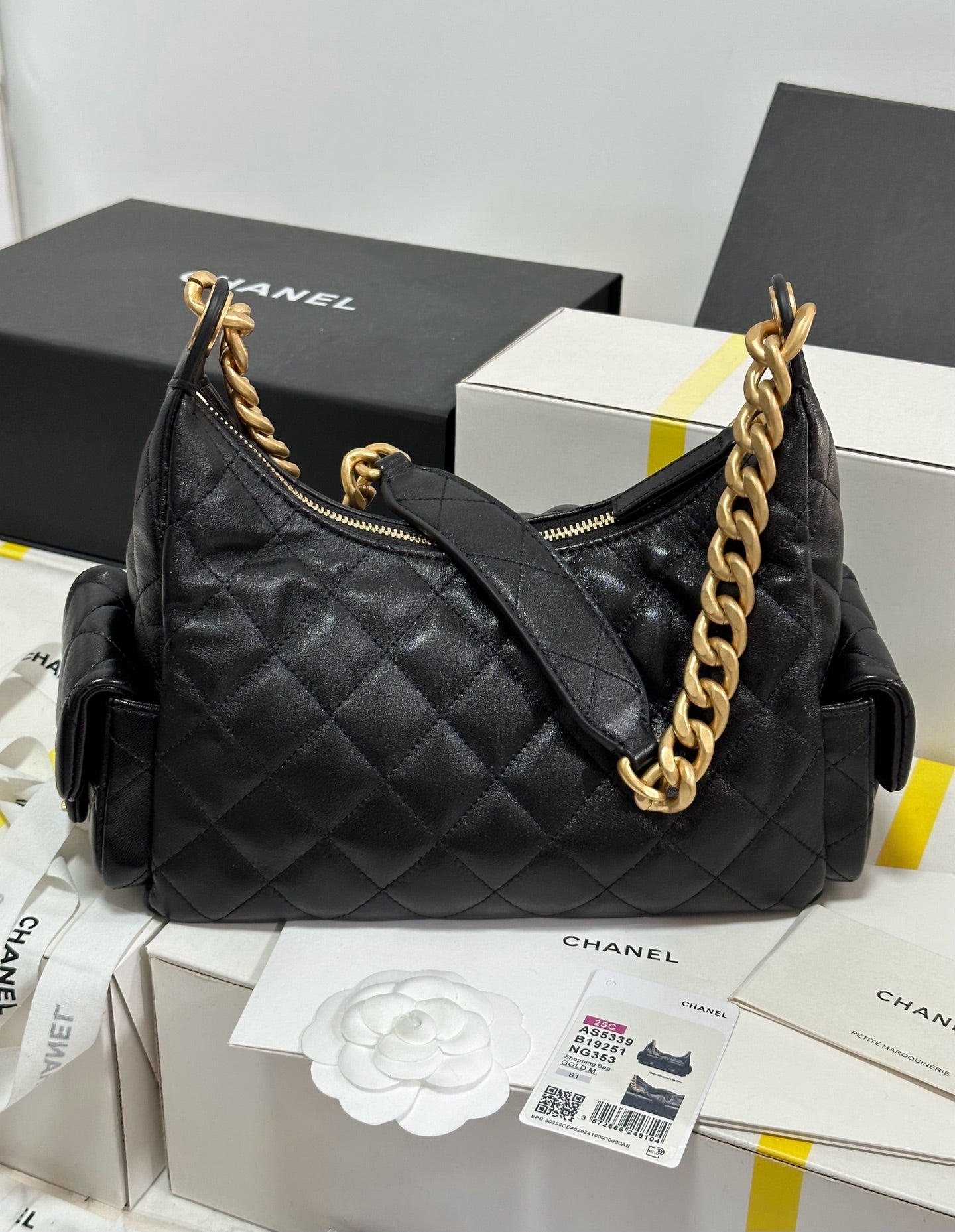 CC 25C Hobo 31cm Black Lambskin Gold Hardware 243540 mysite