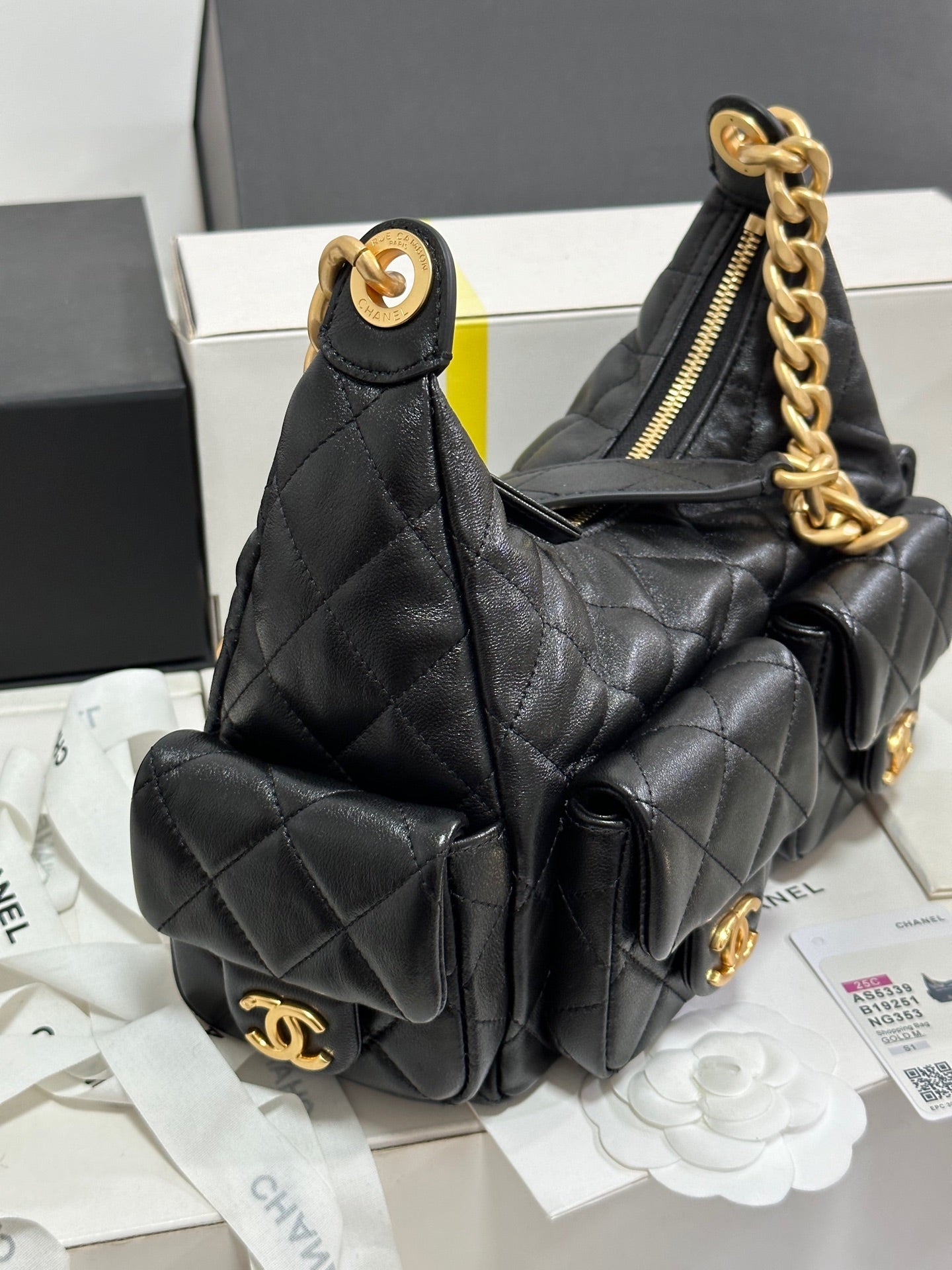 CC 25C Hobo 31cm Black Lambskin Gold Hardware 243540 mysite