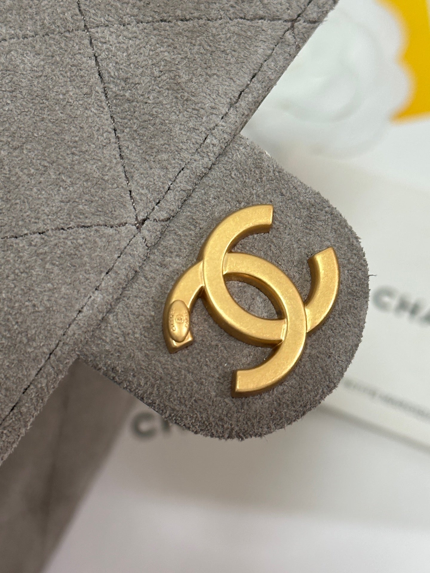 CC 25C Hobo Bags 30cm Warm Grey Suede 243557 mysite