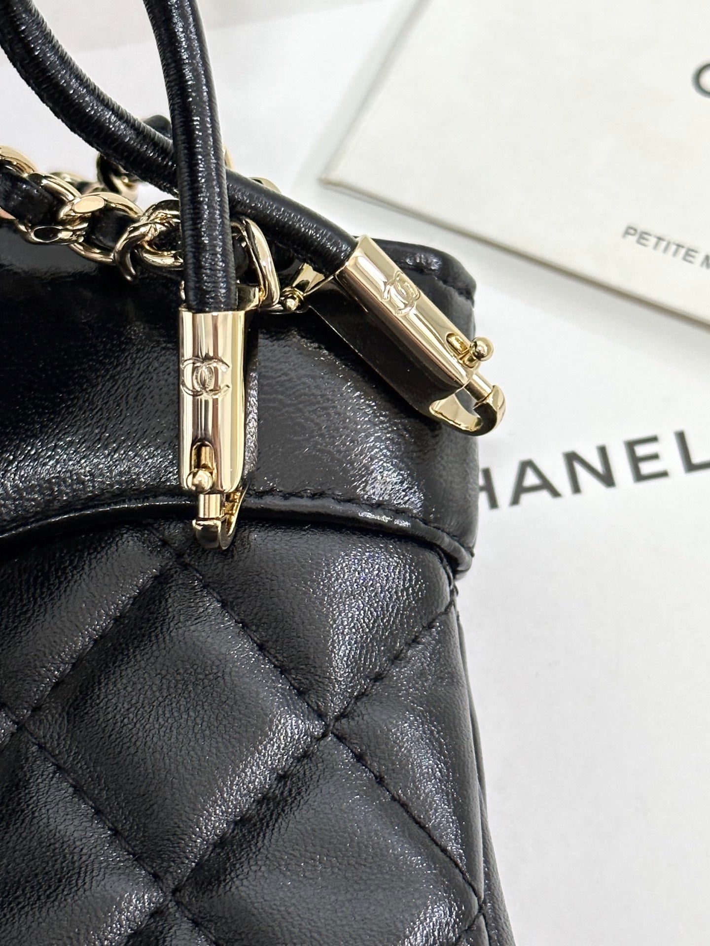 CC 25P Mini 31 Bag Black Waxed Sheepskin Gold Hardware 243582 mysite