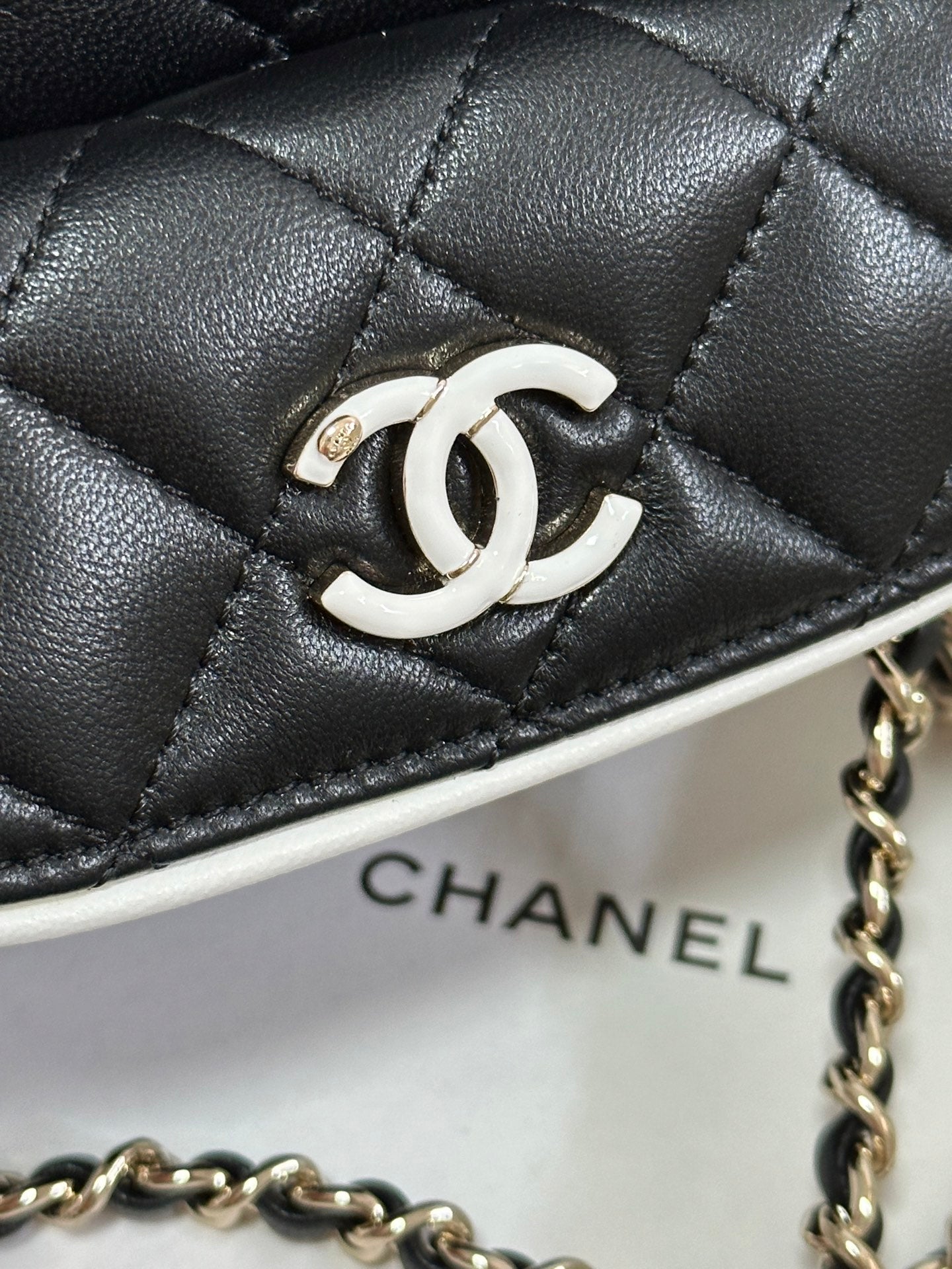 CC 25P Mini Backpack 18 Black White Lambskin Gold Hardware 243528 mysite