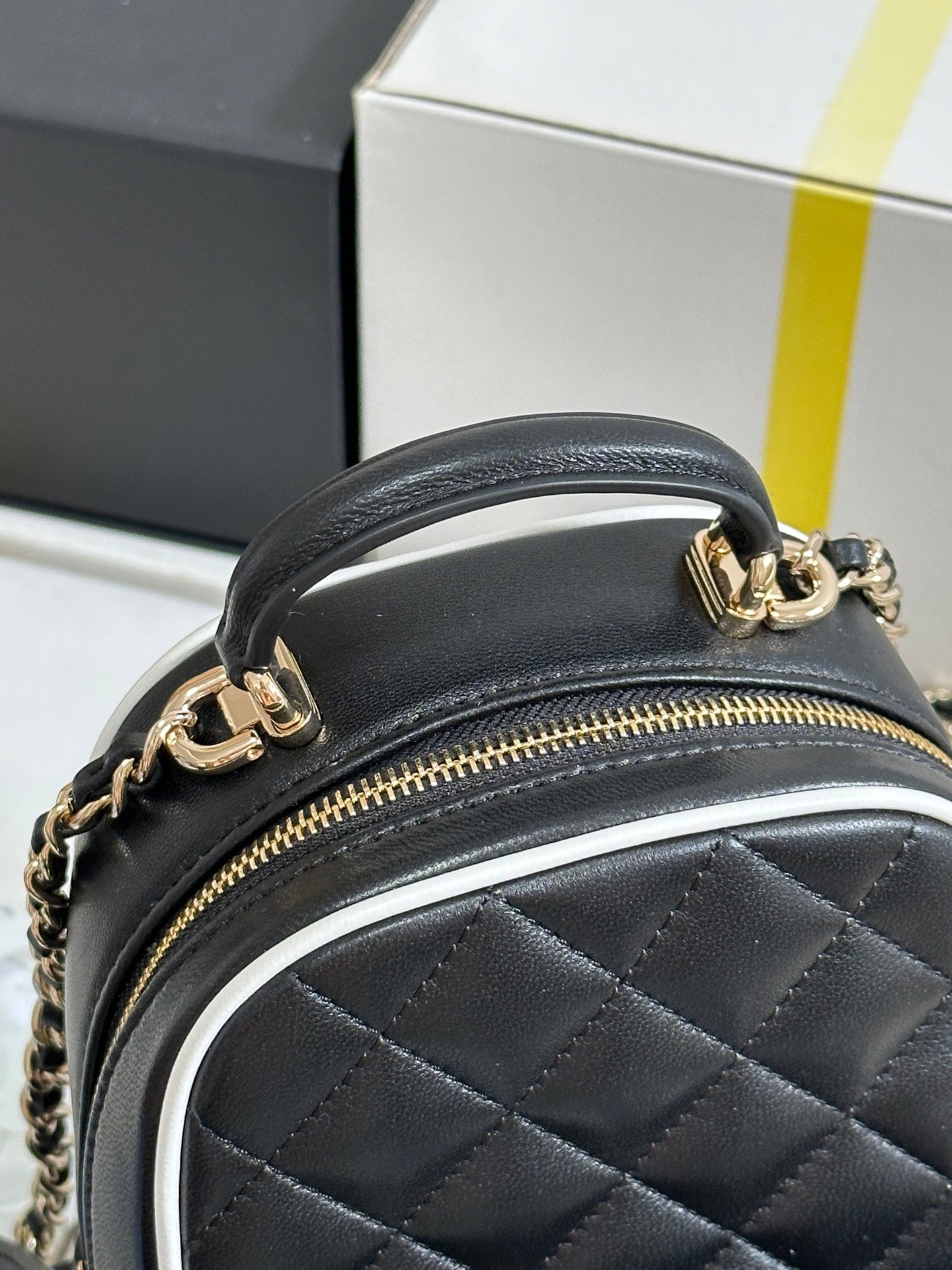 CC 25P Mini Backpack 18 Black White Lambskin Gold Hardware 243528 mysite