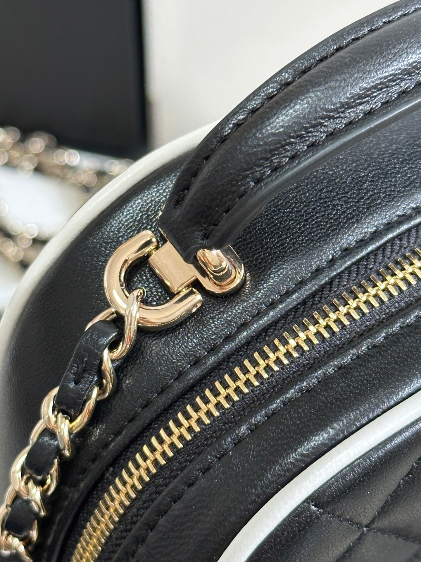 CC 25P Mini Backpack 18 Black White Lambskin Gold Hardware 243528 mysite