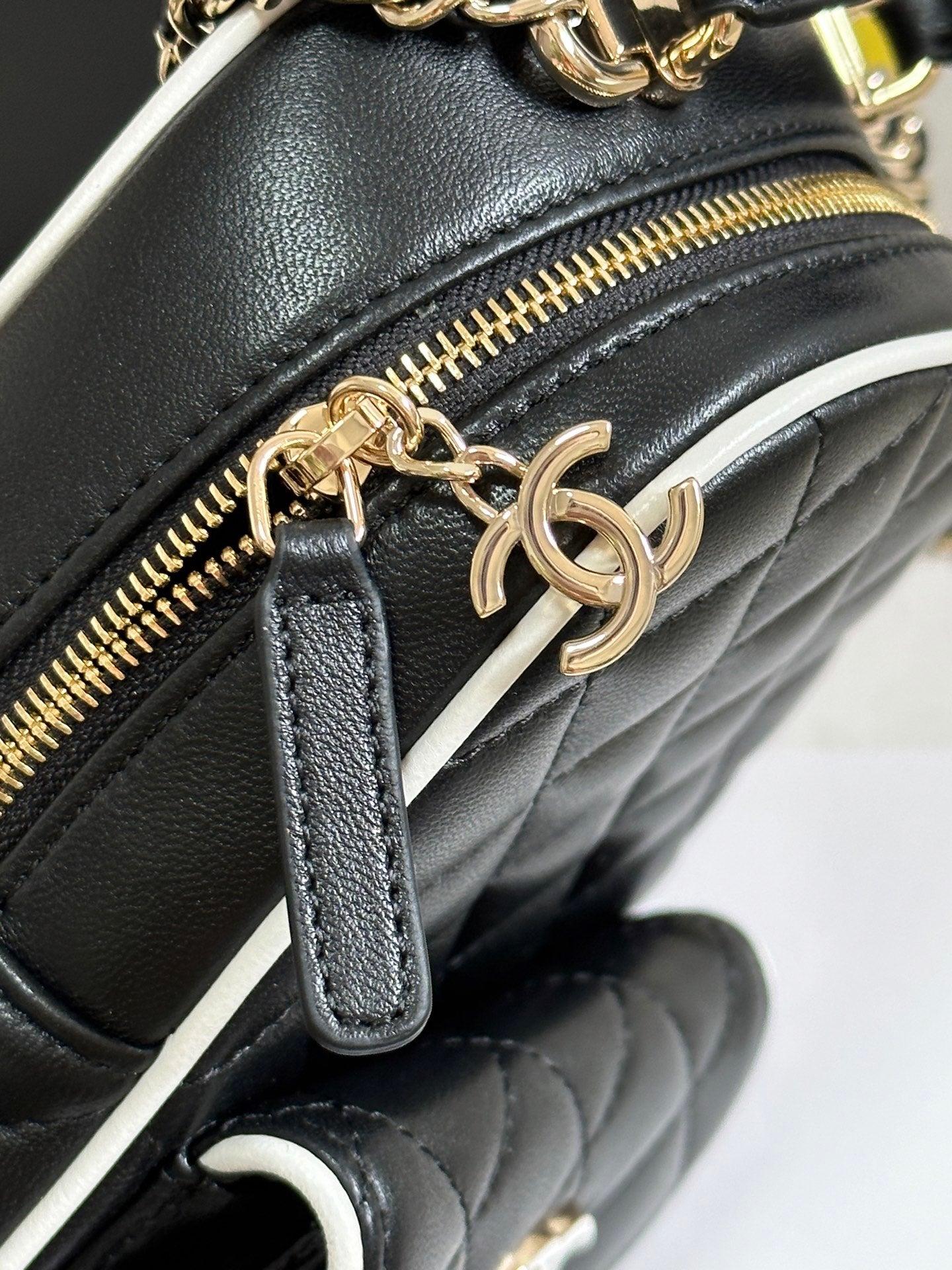 CC 25P Mini Backpack 18 Black White Lambskin Gold Hardware 243528 mysite