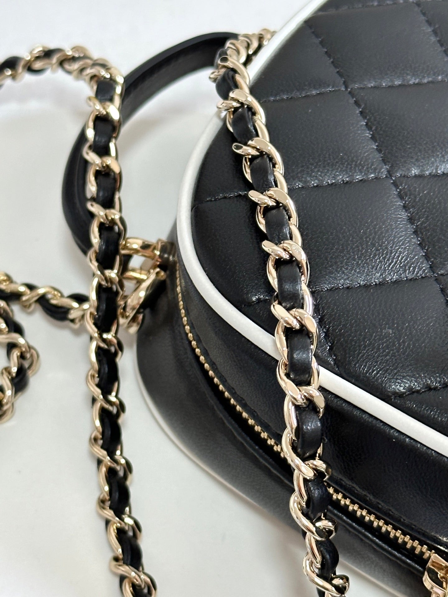 CC 25P Mini Backpack 18 Black White Lambskin Gold Hardware 243528 mysite